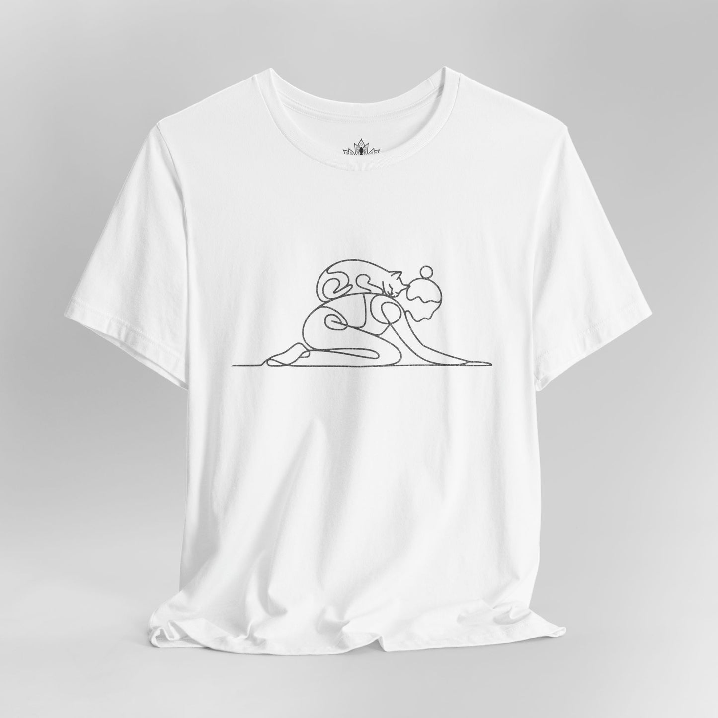Cat on Back Yoga Pose Tee – Line Art