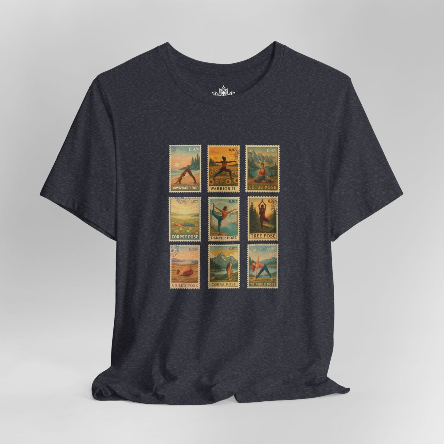 Yoga Postage Poses – Vintage Stamp Tee