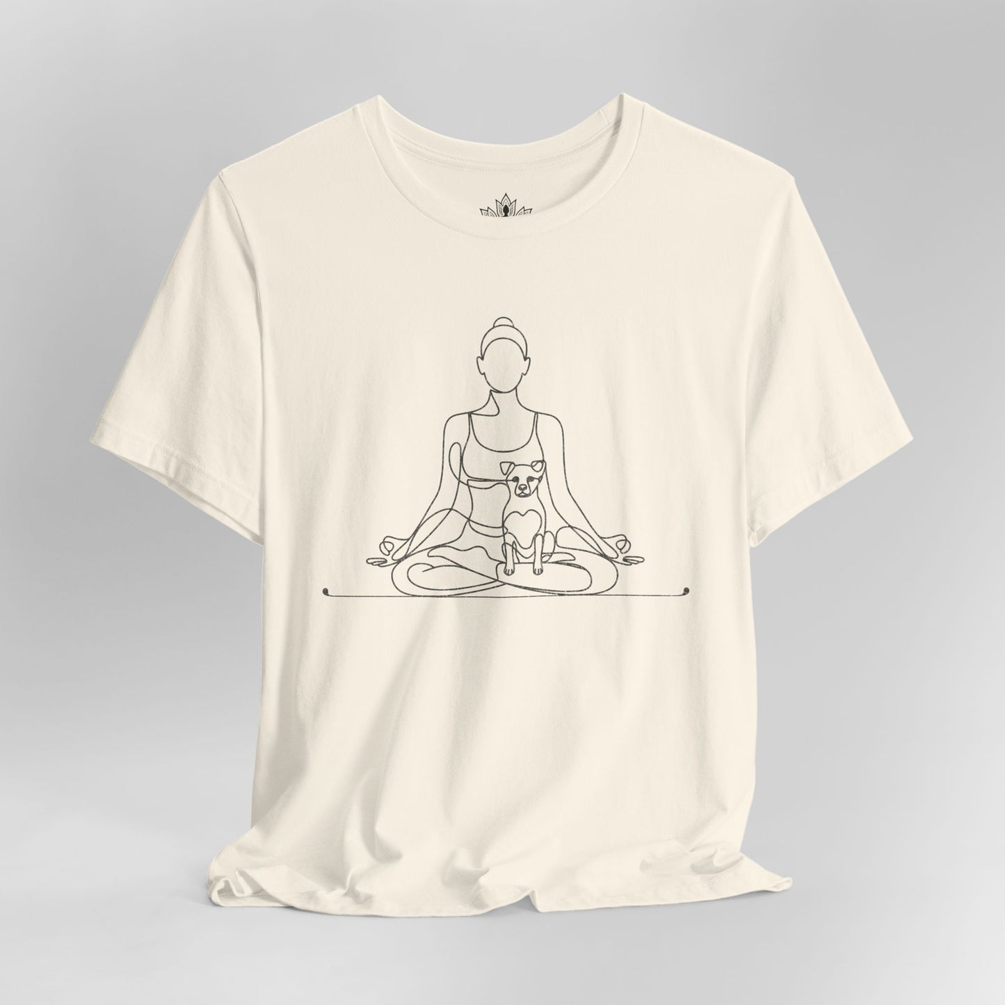 Yoga with My Dog – Minimalist Line Art Tee