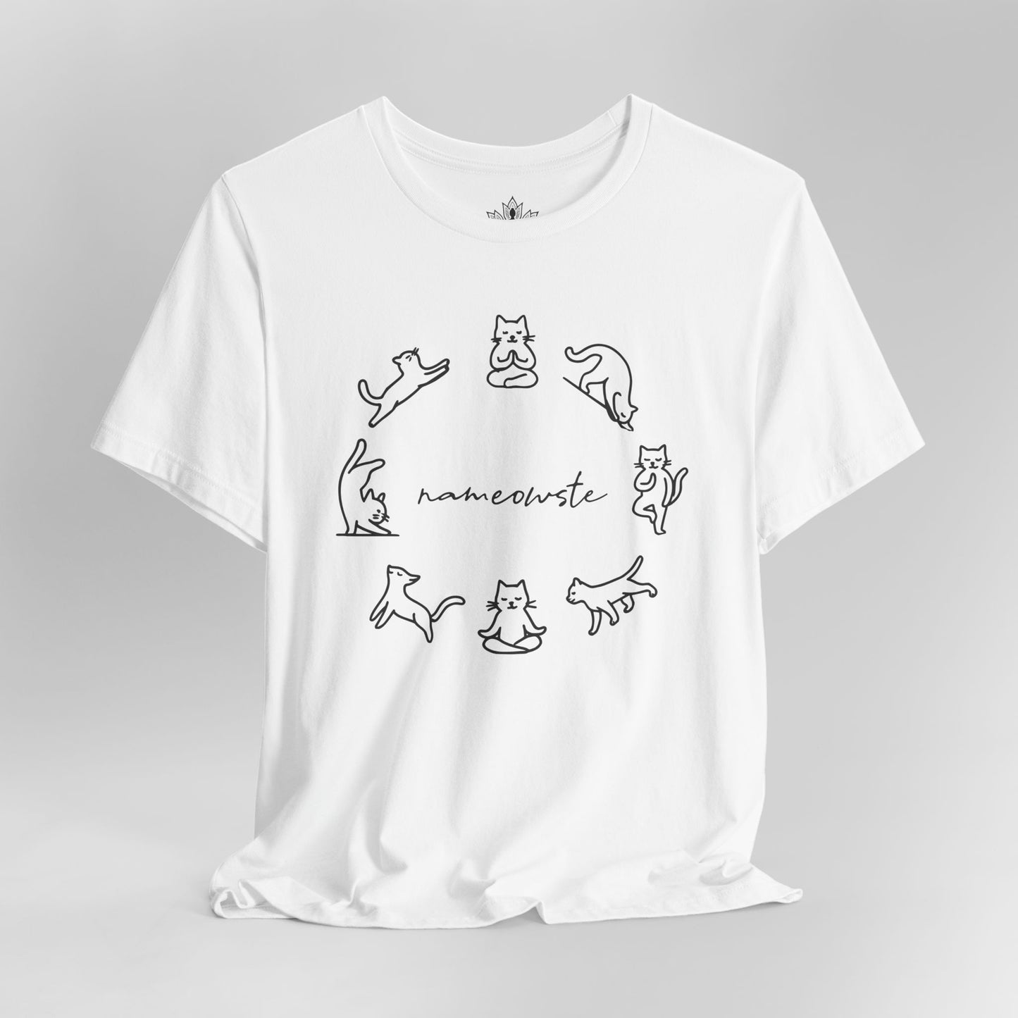 Nameowste Yoga Cats – Minimalist Funny Tee