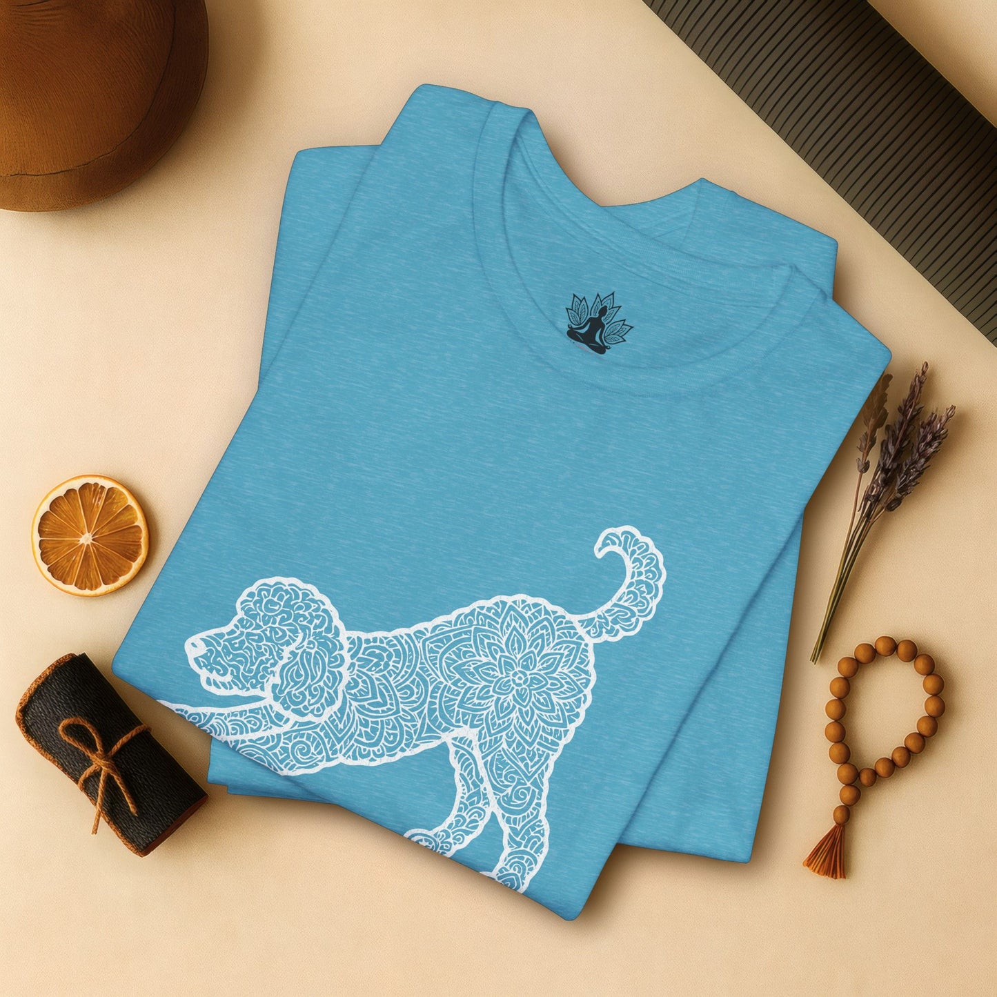 Downward Human – Mandala Labradoodle Dog Yoga Tee