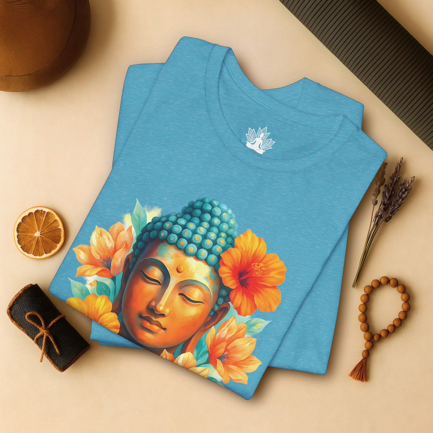 Buddha Glow – Floral Meditation Tee