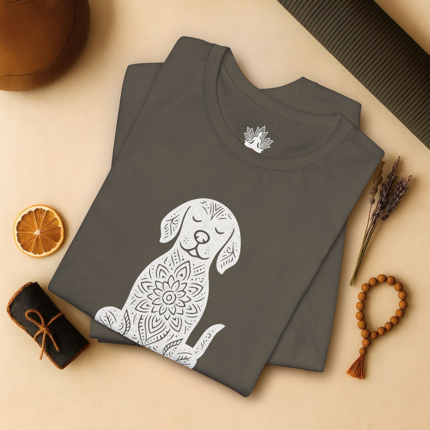 Calm Dog - Mandala Namaste Tee