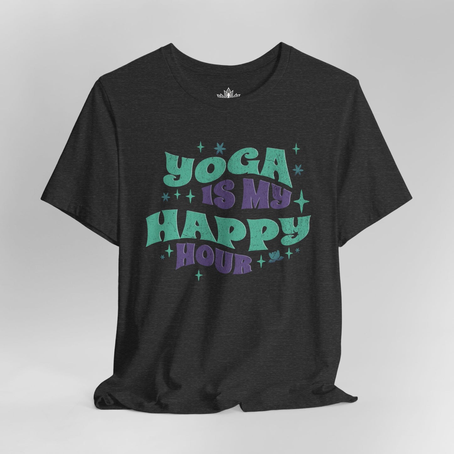 Yoga Is My Happy Hour – Retro Groovy Tee
