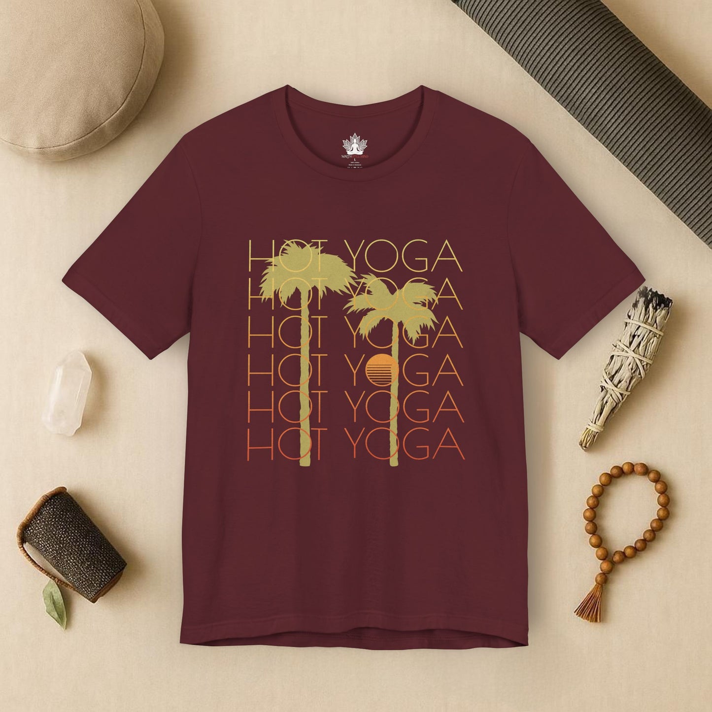 Hot Yoga Vibes - Palm Sunset Tee