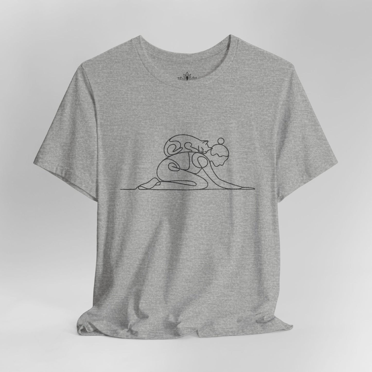 Cat on Back Yoga Pose Tee – Line Art