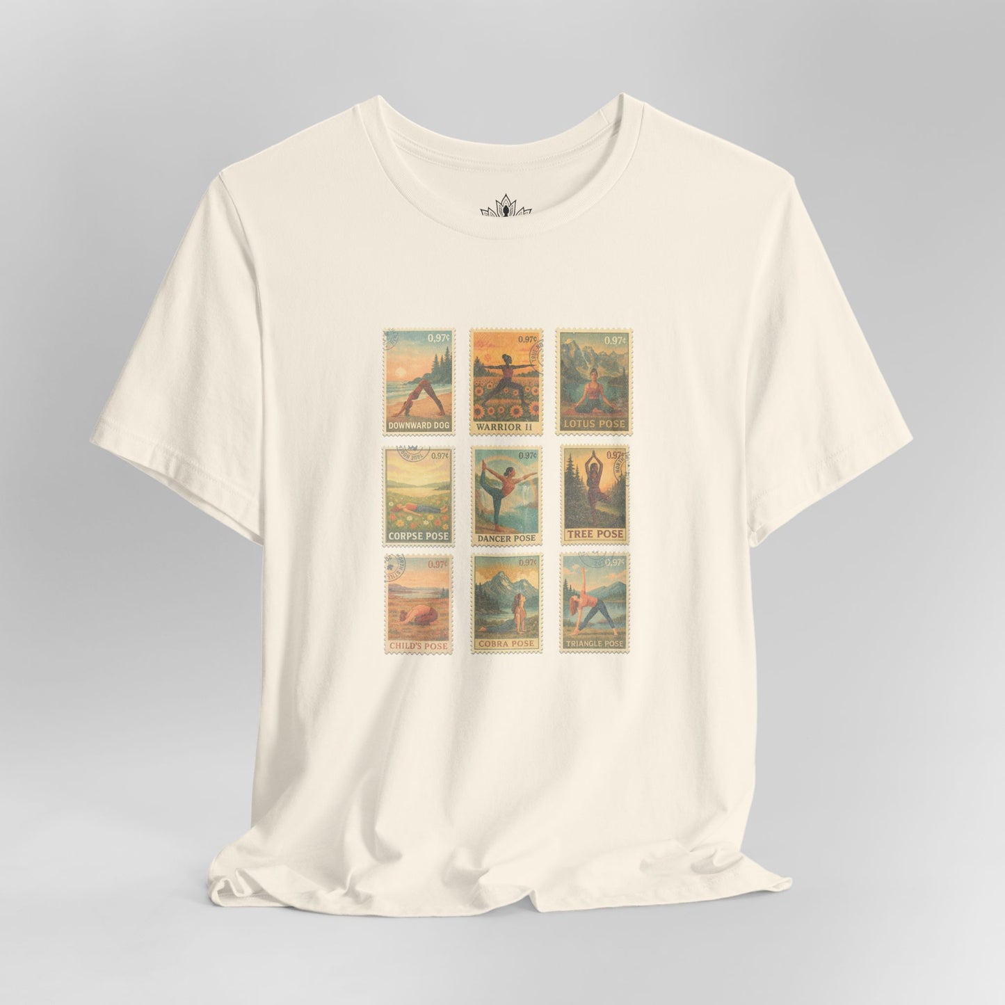 Yoga Postage Poses – Vintage Stamp Tee