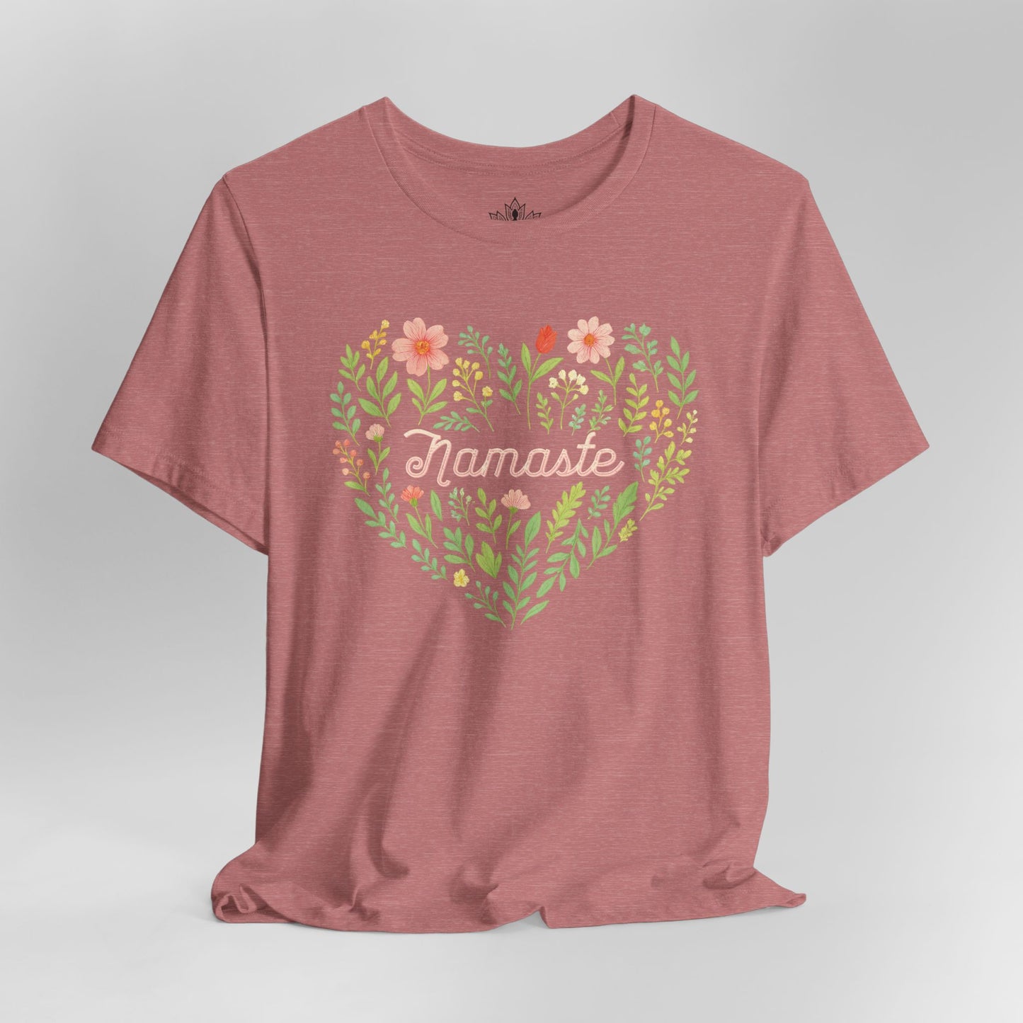 Namaste Floral Heart – Yoga Spirit Tee