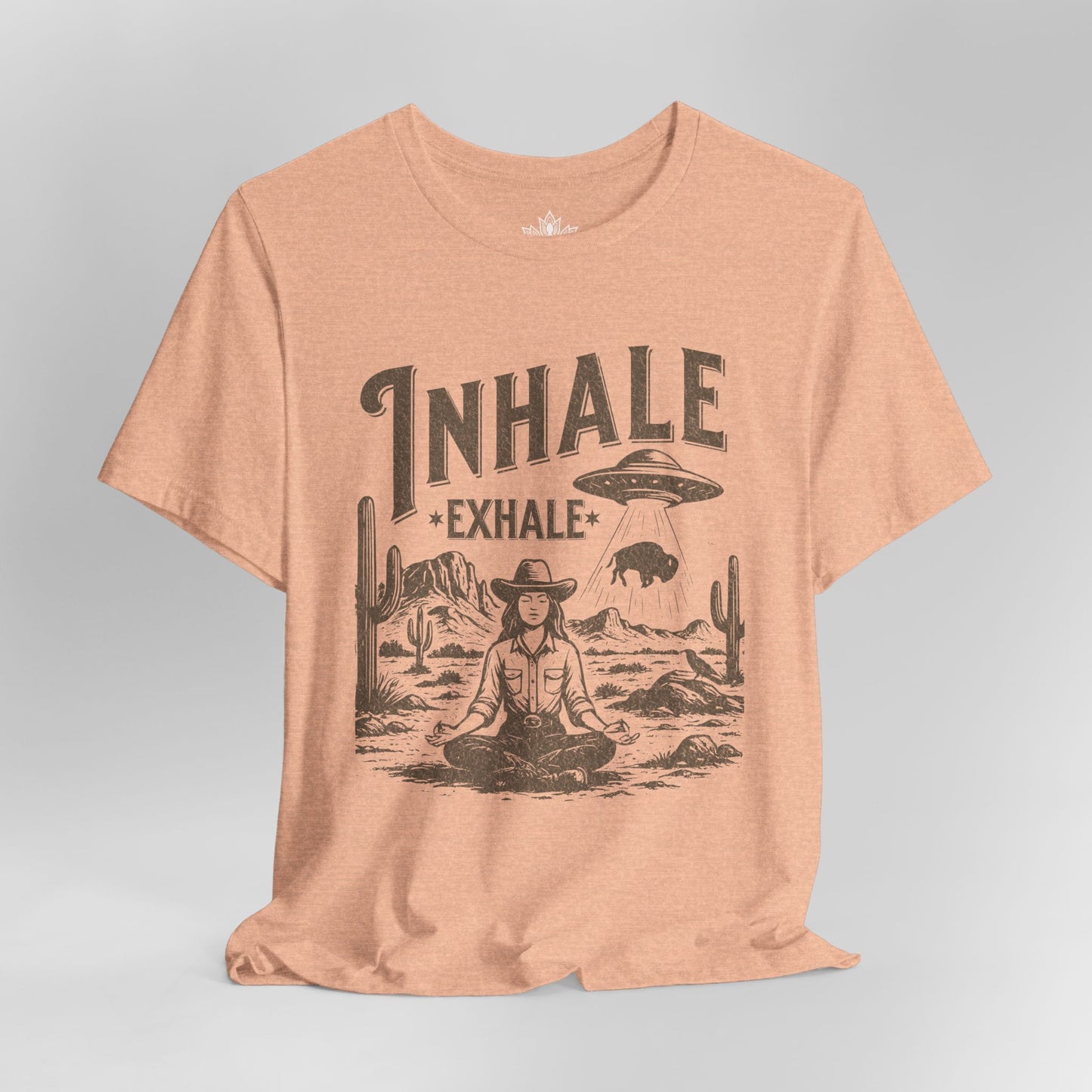 Cowgirl Inhale Exhale – Western UFO Mindfulness Tee
