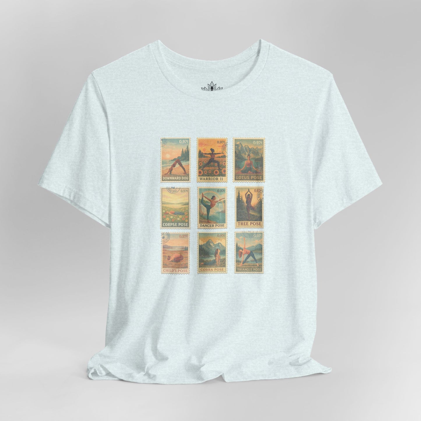 Yoga Postage Poses – Vintage Stamp Tee
