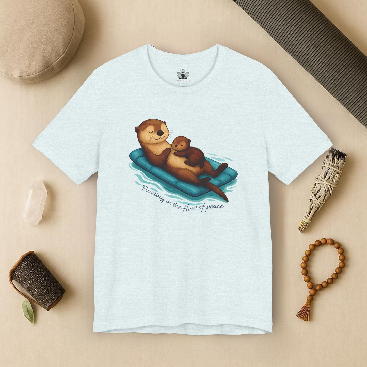 Floating Otters – Cute Zen Mama Tee