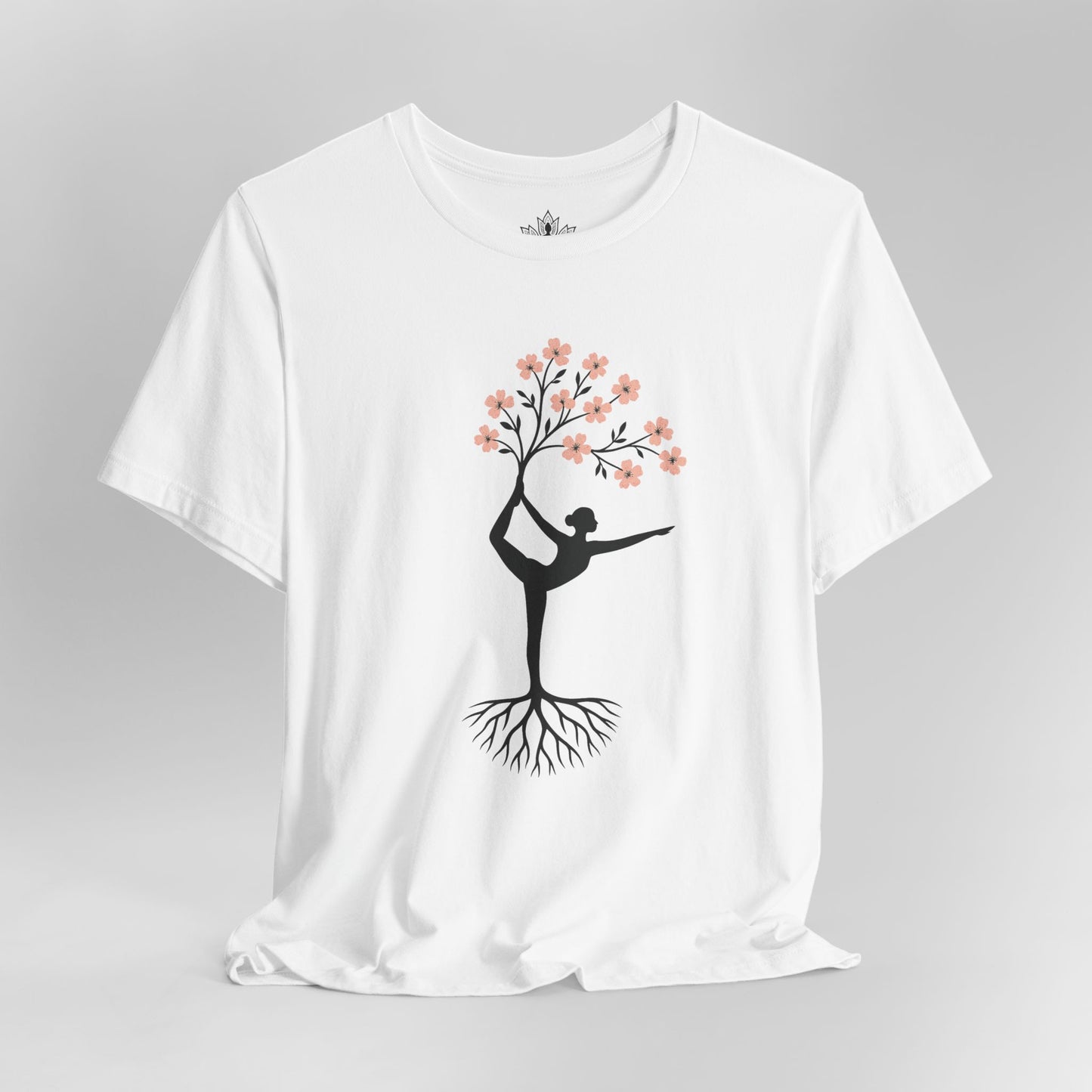 Cherry Blossom Rooted – Yoga Tree Pose Tee
