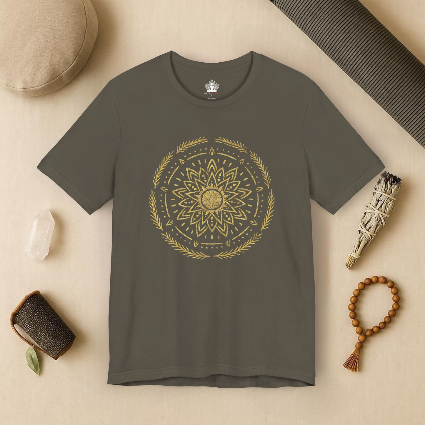 Golden Mandala – Sacred Balance Tee