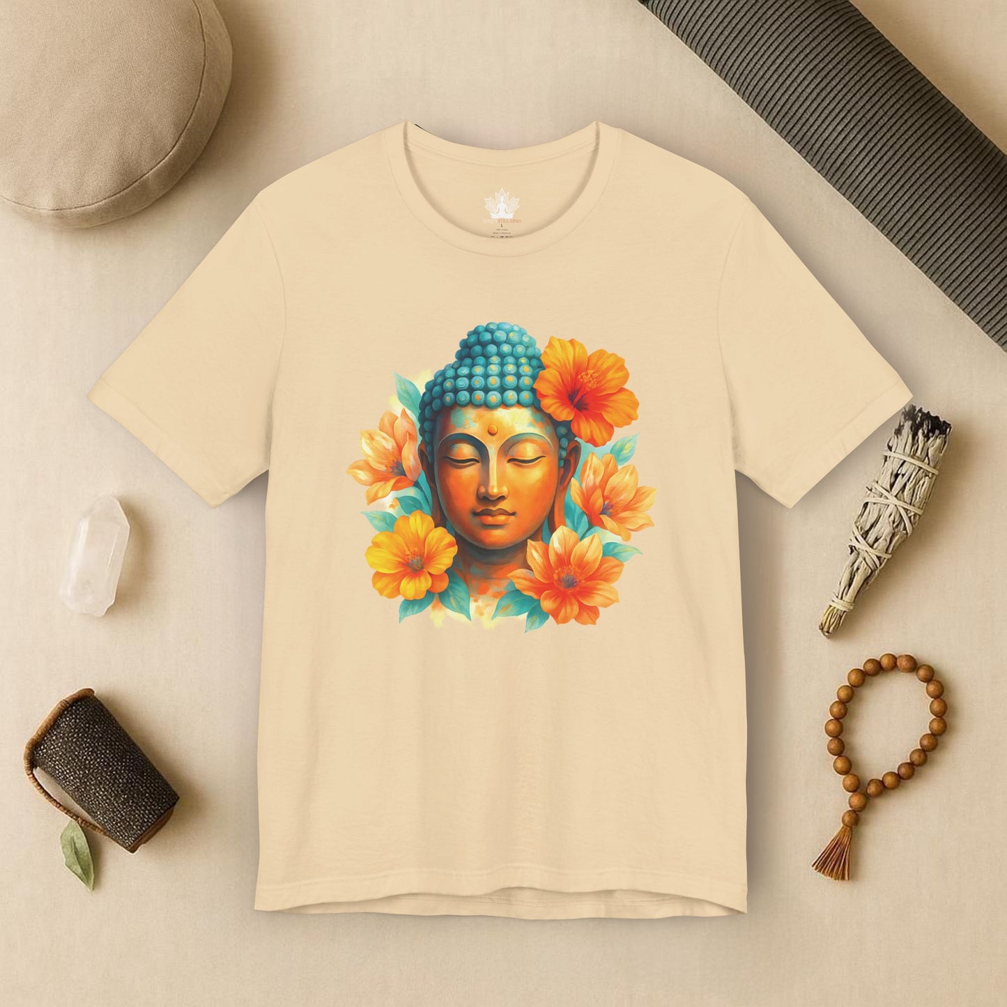 Buddha Glow – Floral Meditation Tee