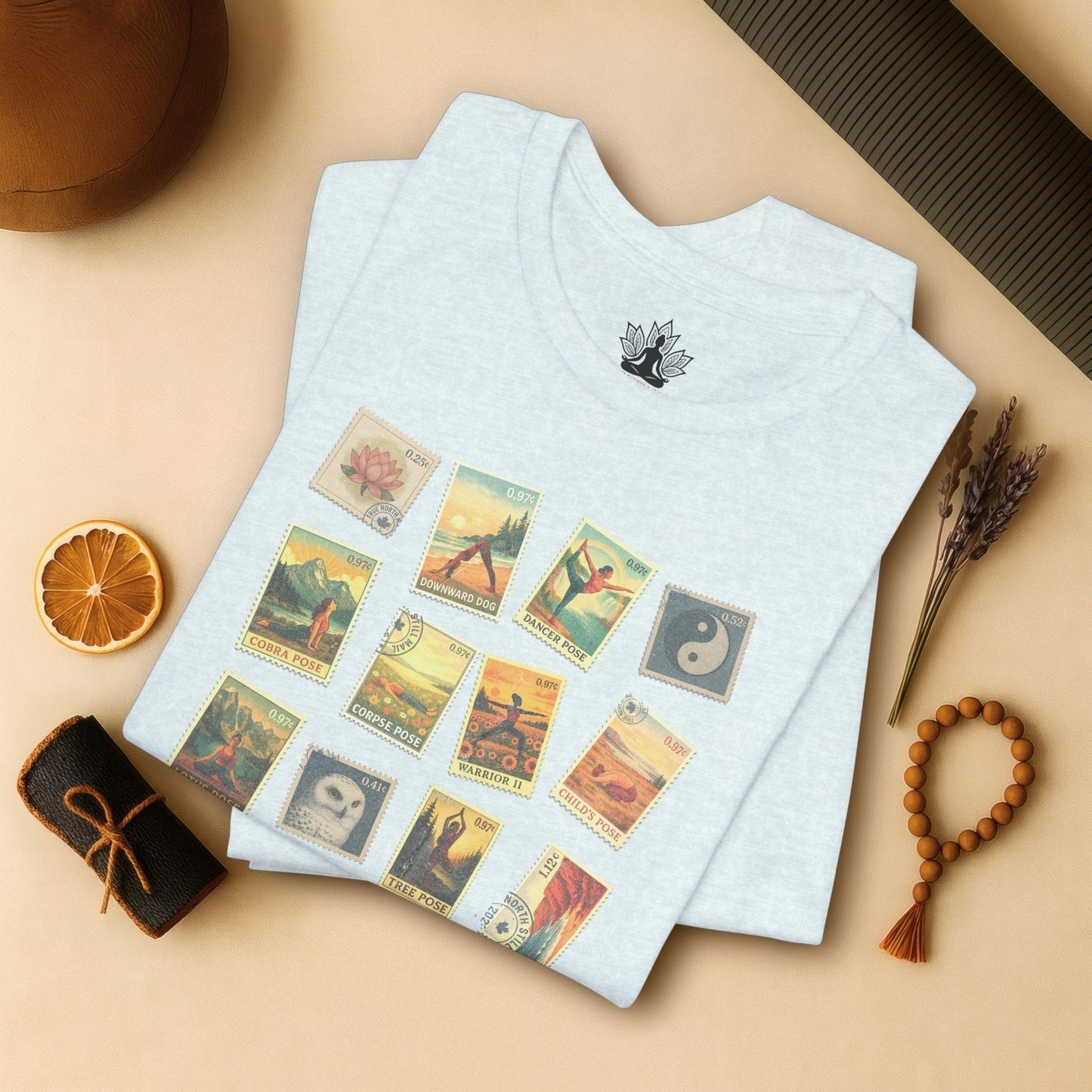 Vintage Yoga Postage Stamps – Canada Inspired Tee