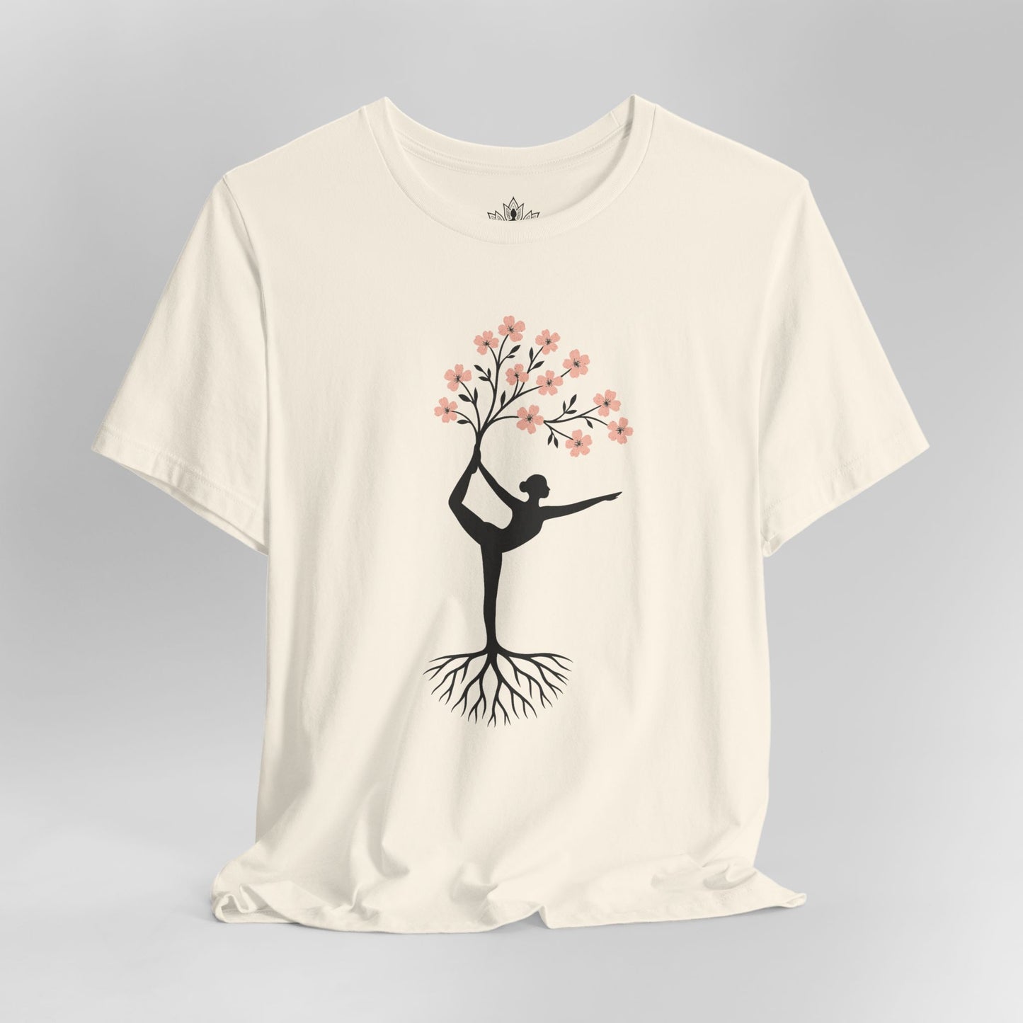 Cherry Blossom Rooted – Yoga Tree Pose Tee