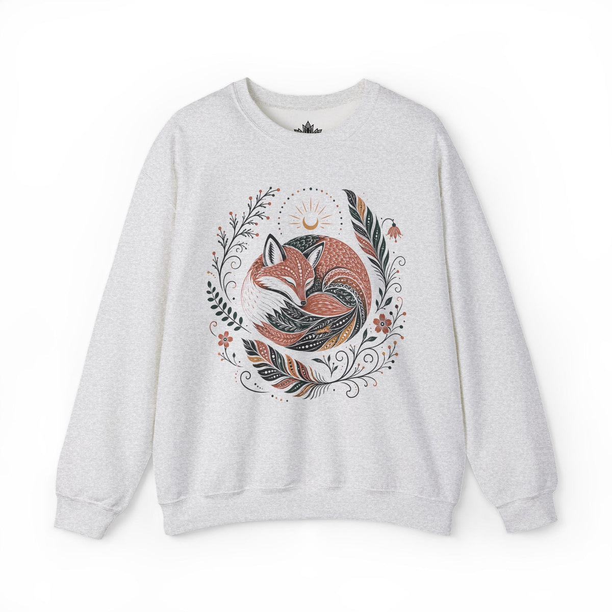 Printify Sweatshirt Boho Fox & Feathers Sweatshirt Boho Fox & Feathers Sweatshirt