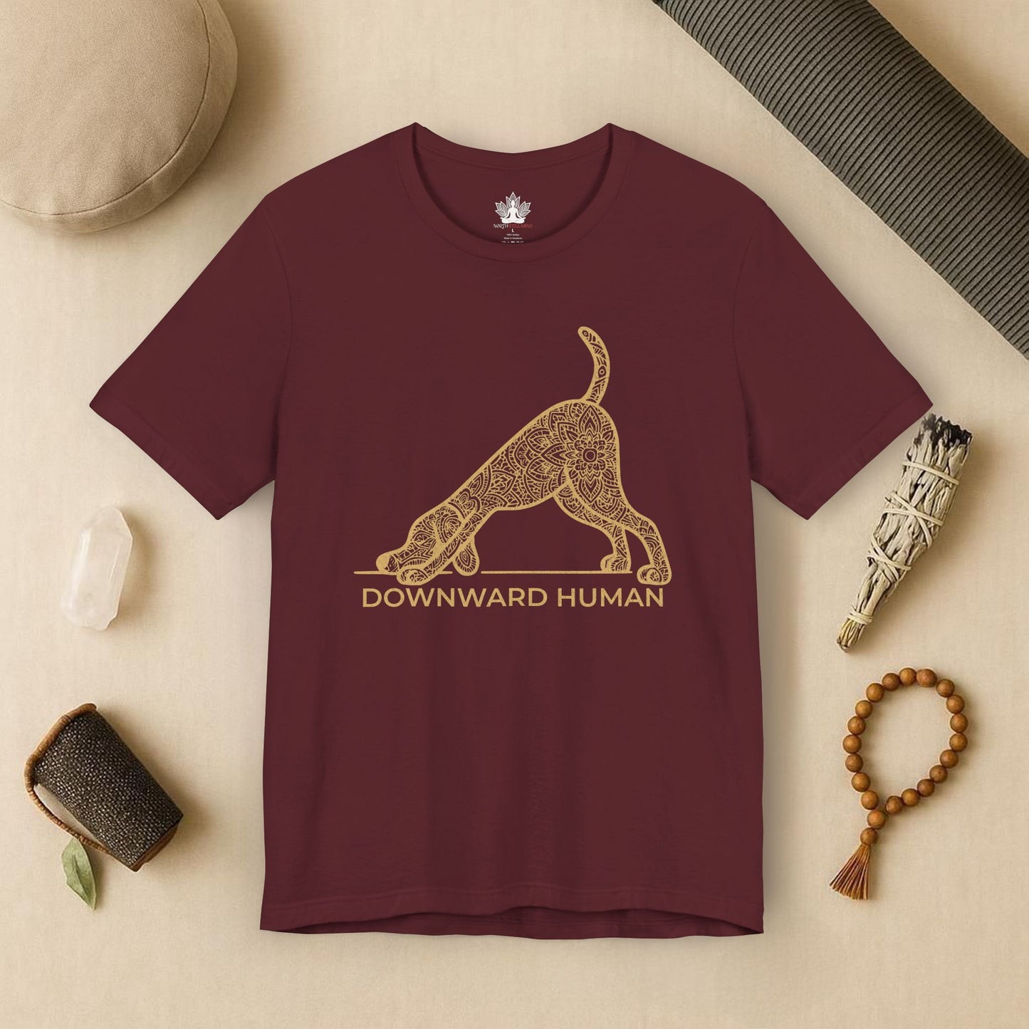 Downward Human – Mandala Dog Yoga Tee