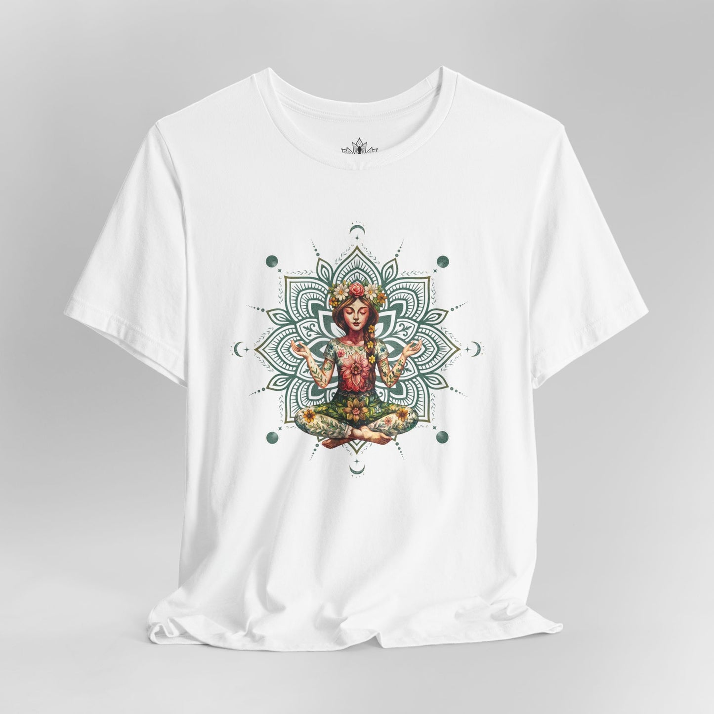 Flower Meditation Boho – Botanical Lotus Pose Tee