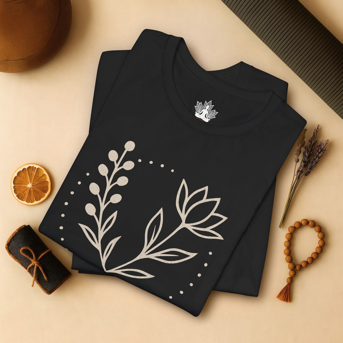 Bloom in Balance – Minimalist Yoga Tee