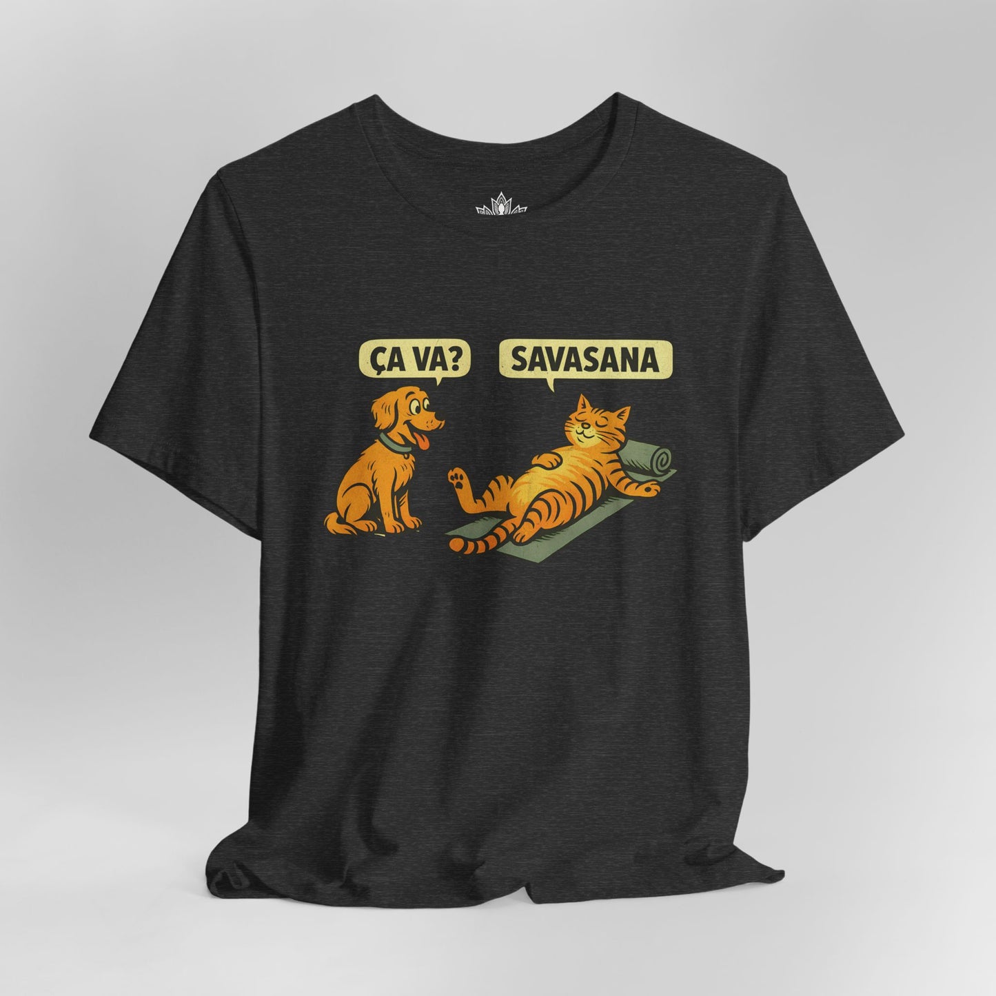 Ça Va French Savasana – Funny Cat Yoga Tee