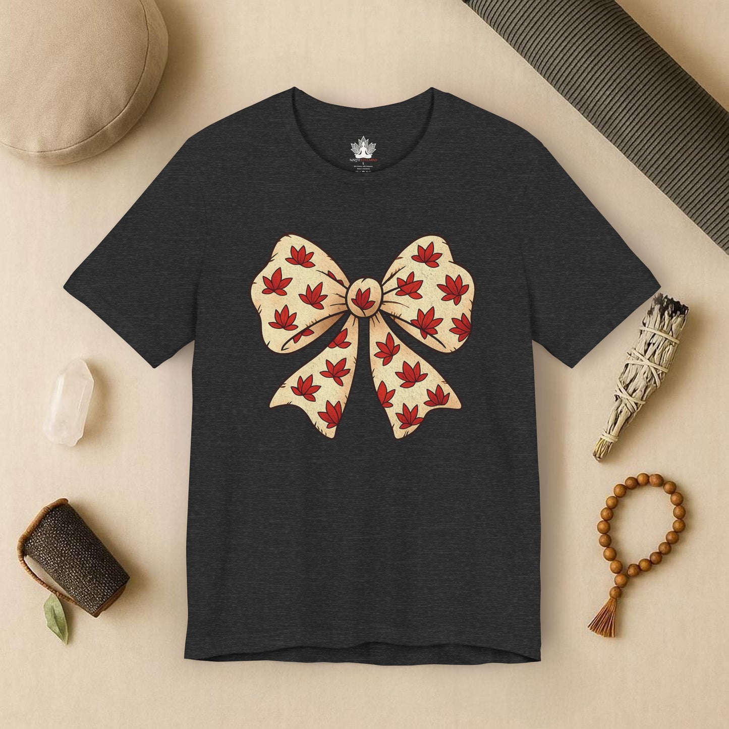 Lotus Cartoon Bow – Cozy Coquette Tee