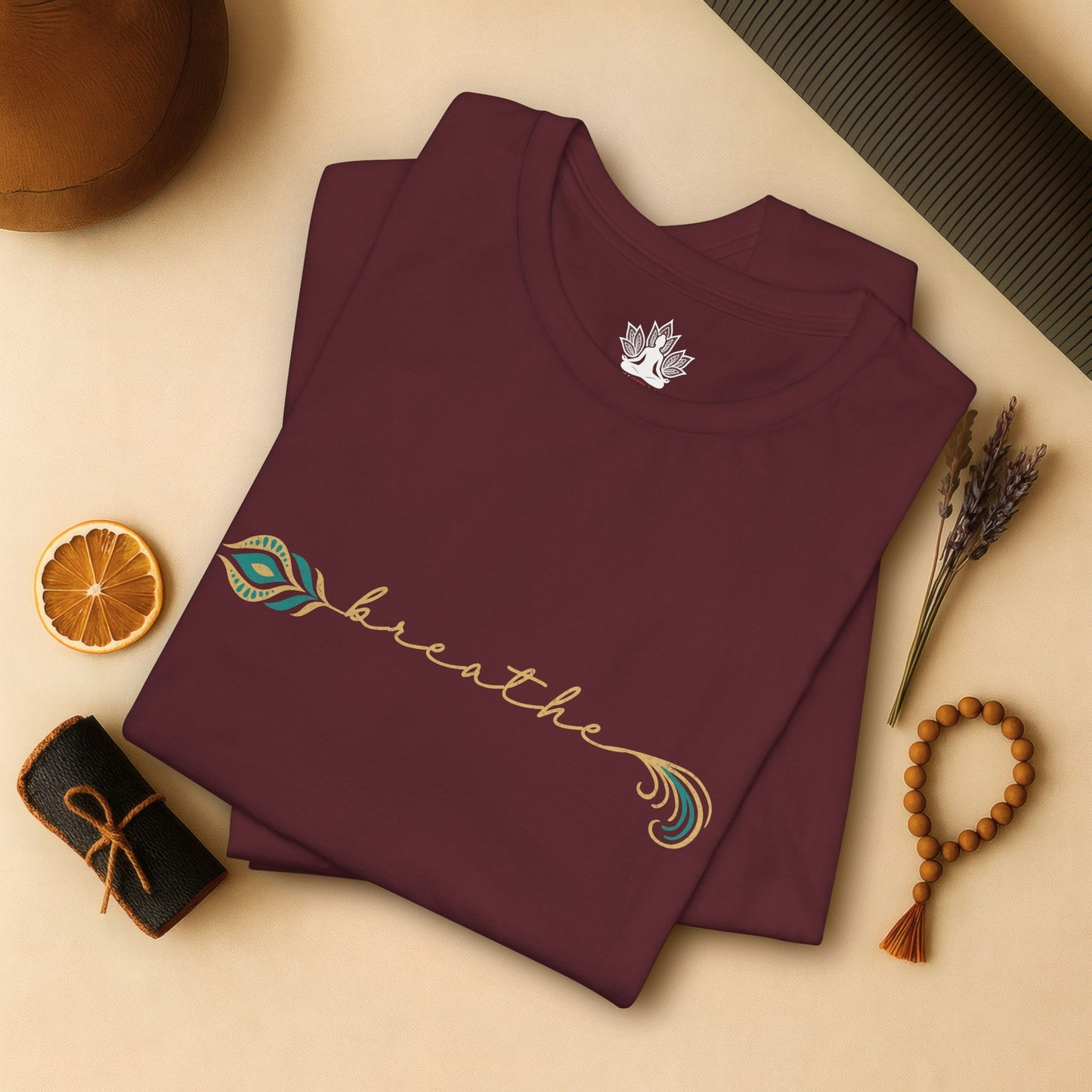Breathe Feather Flow - Mindful Calm Tee