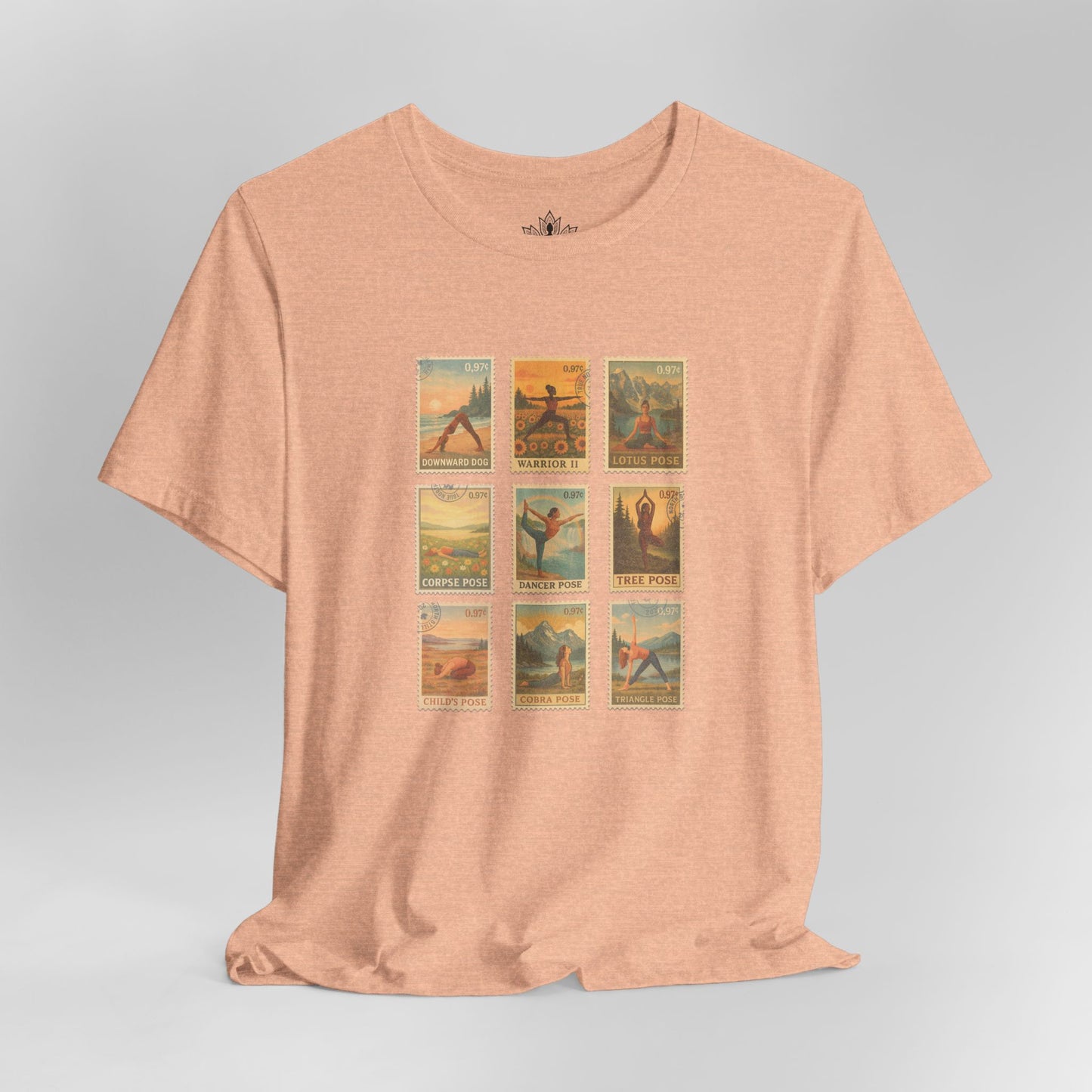 Yoga Postage Poses – Vintage Stamp Tee