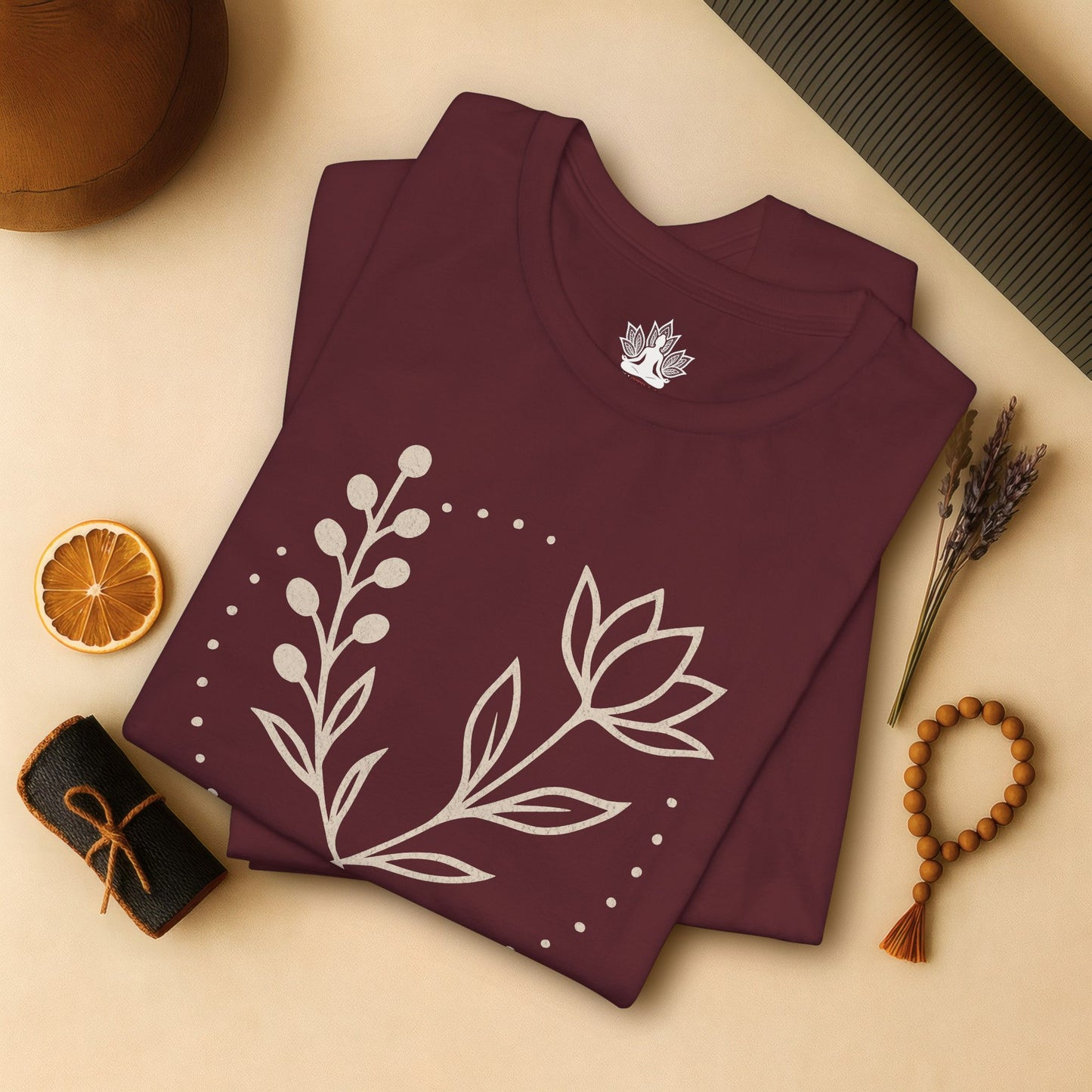 Bloom in Balance – Minimalist Yoga Tee