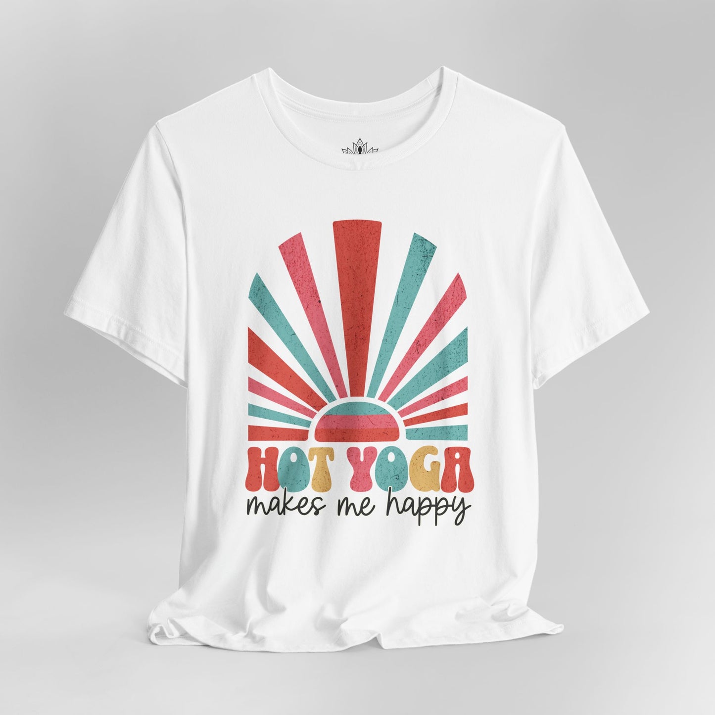 Hot Yoga Sunrise – Retro Sunset Happiness Tee