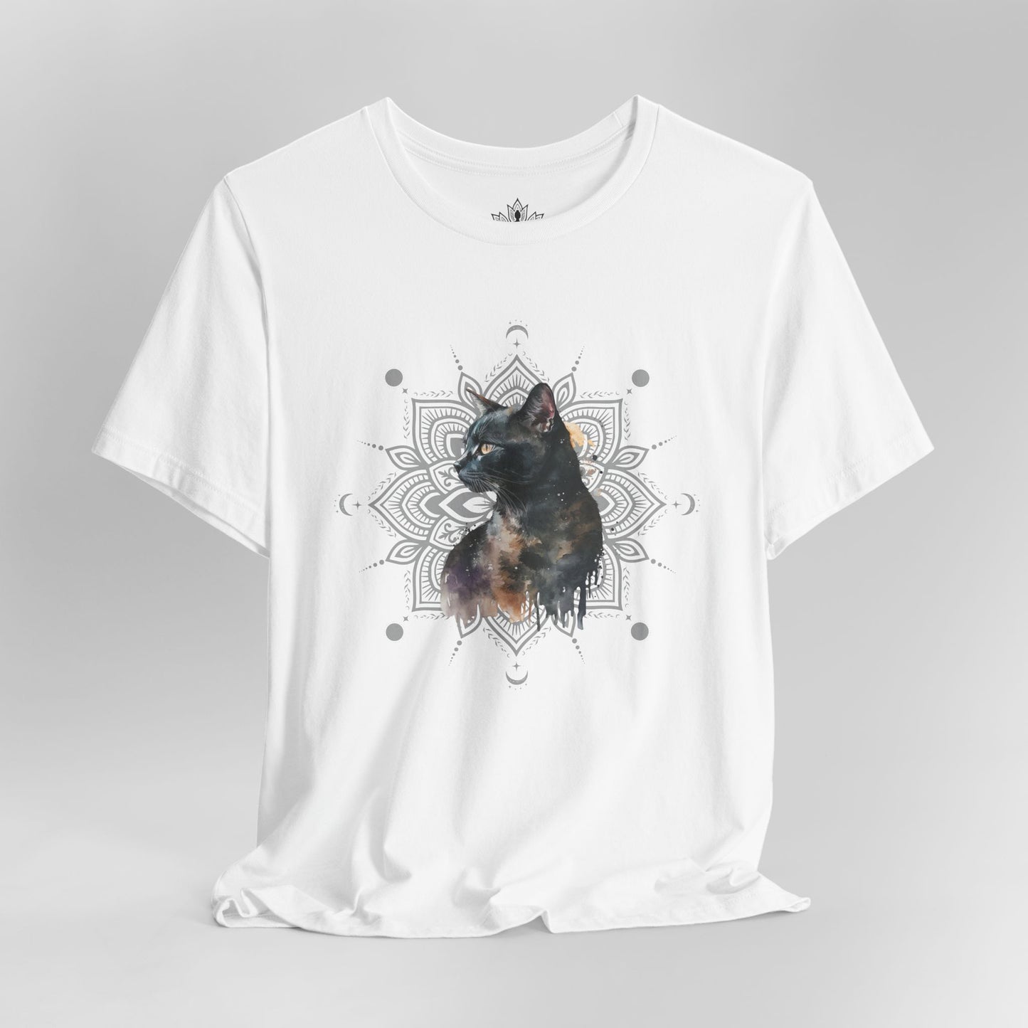 Mystic Black Cat – Mandala Moon Gaze Tee