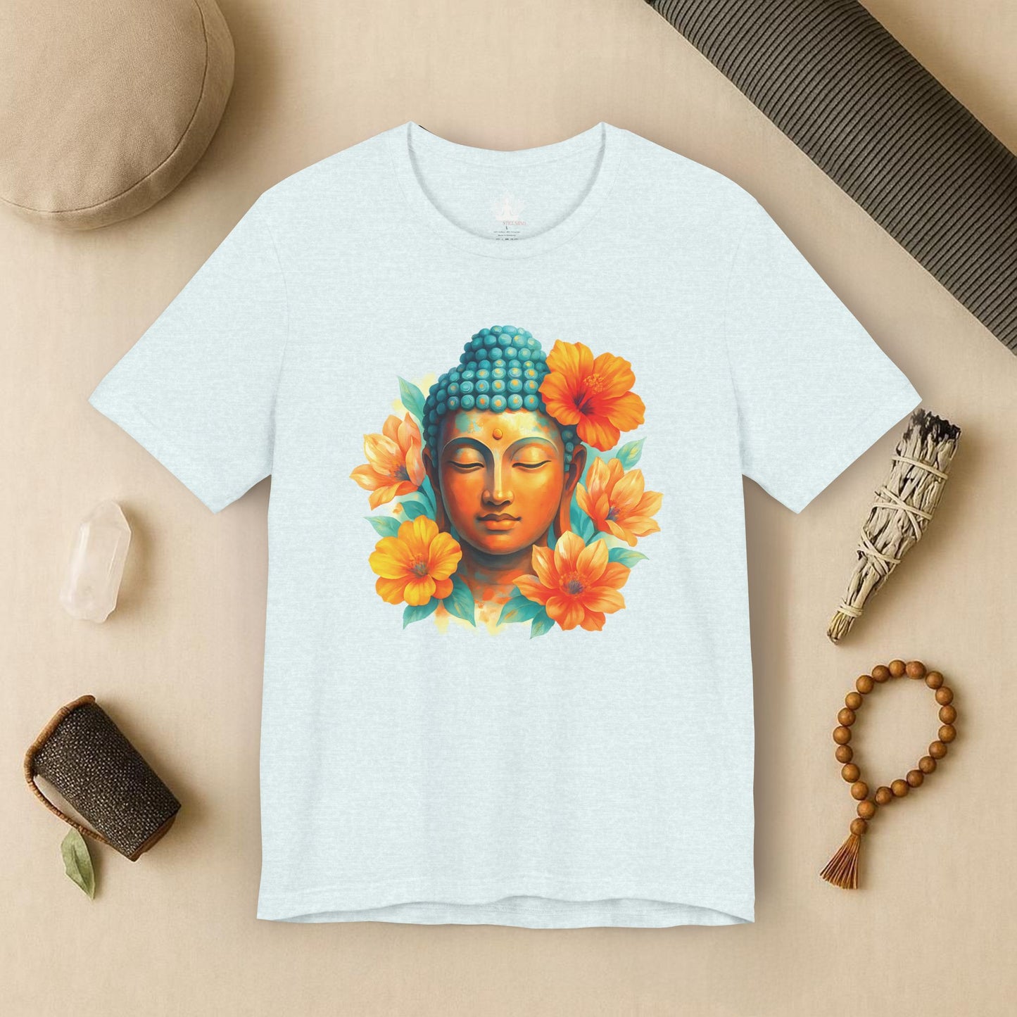 Buddha Glow – Floral Meditation Tee