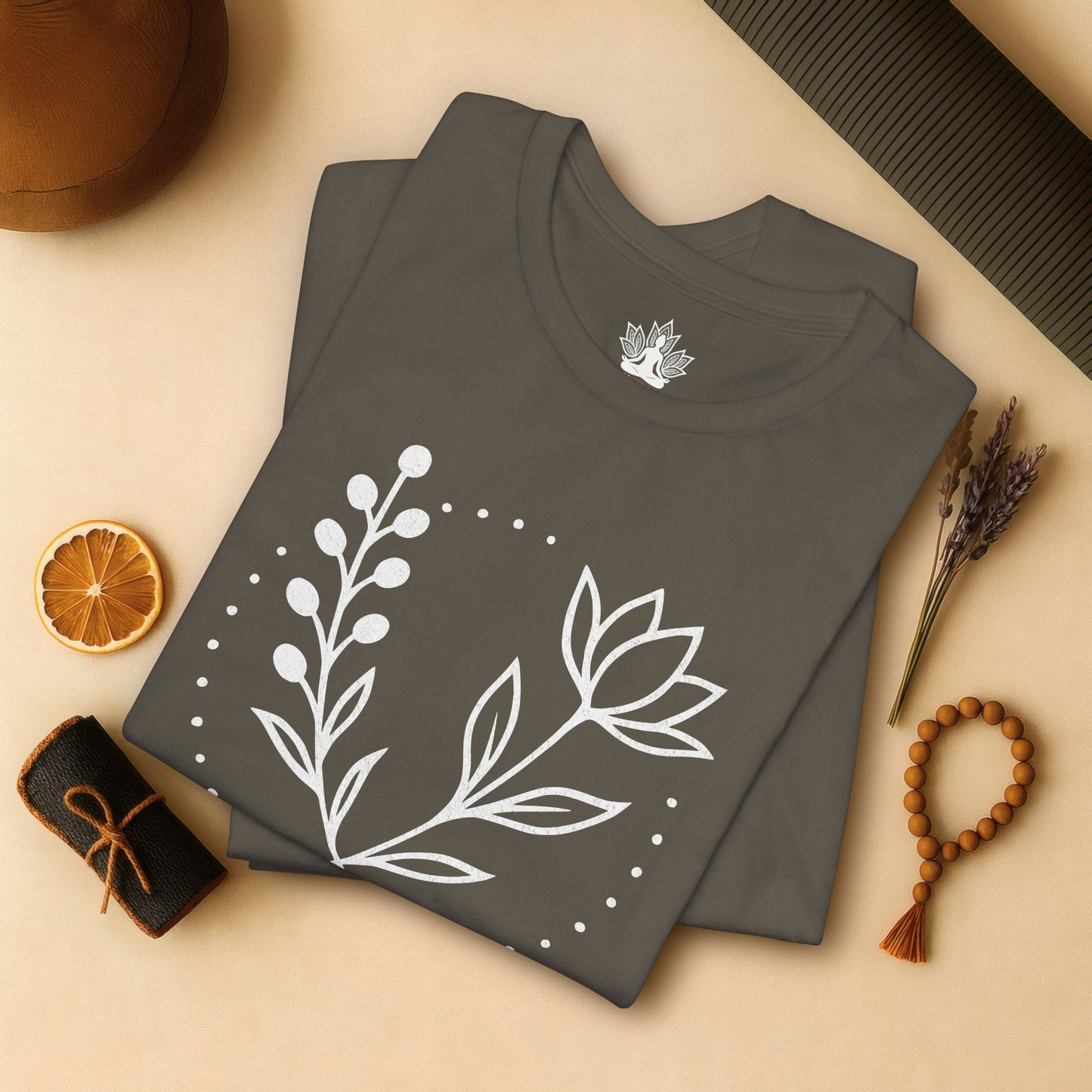 Bloom in Balance – Minimalist Yoga Tee