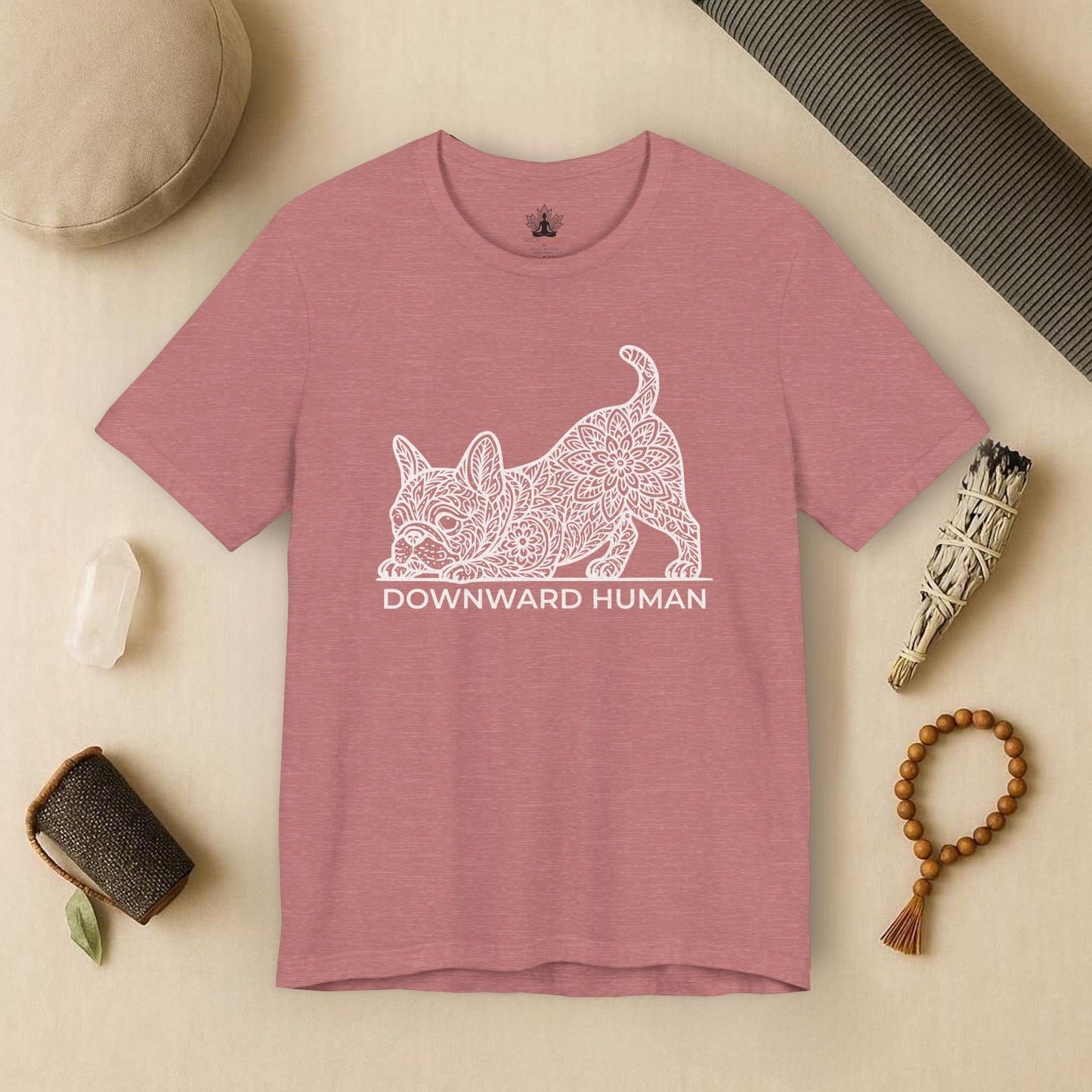 Frenchie Mandala – Downward French Bulldog Tee