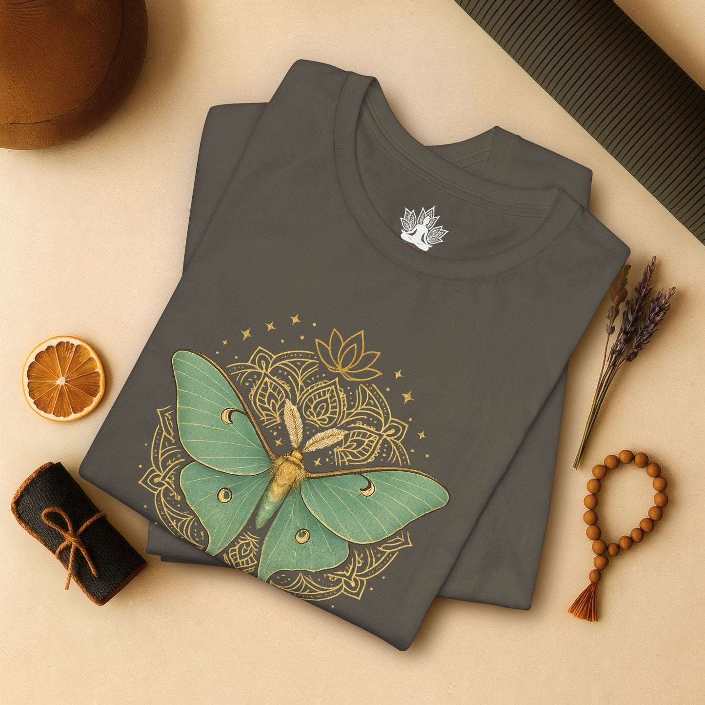 Celestial Moth Mandala - Sacred Lotus Tee