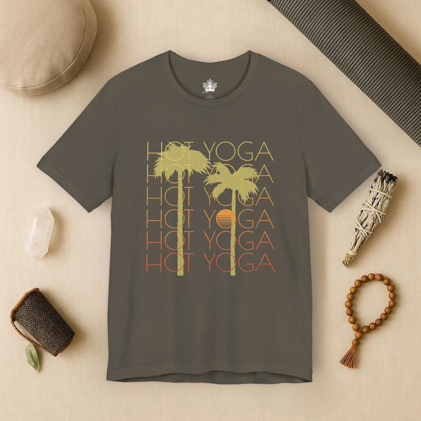Hot Yoga Vibes - Palm Sunset Tee
