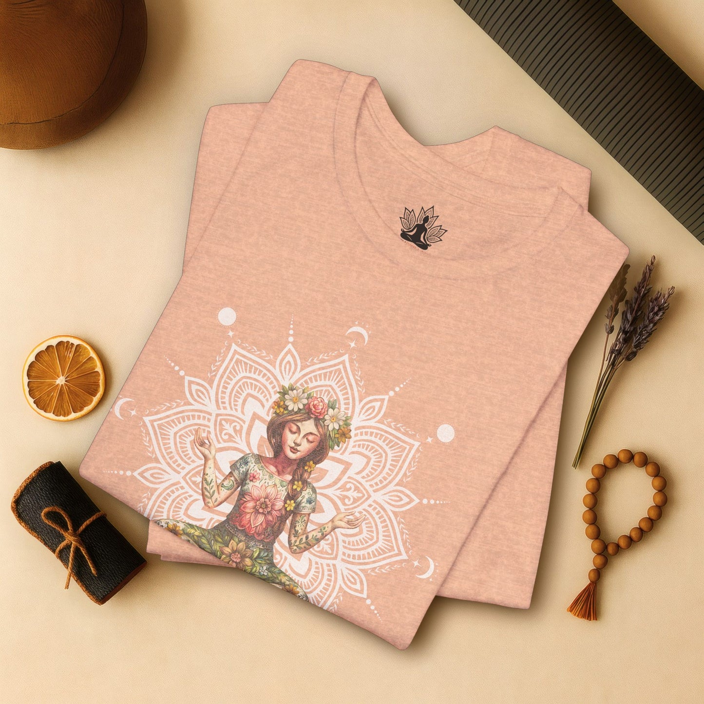 Flower Meditation Boho – Botanical Lotus Pose Tee