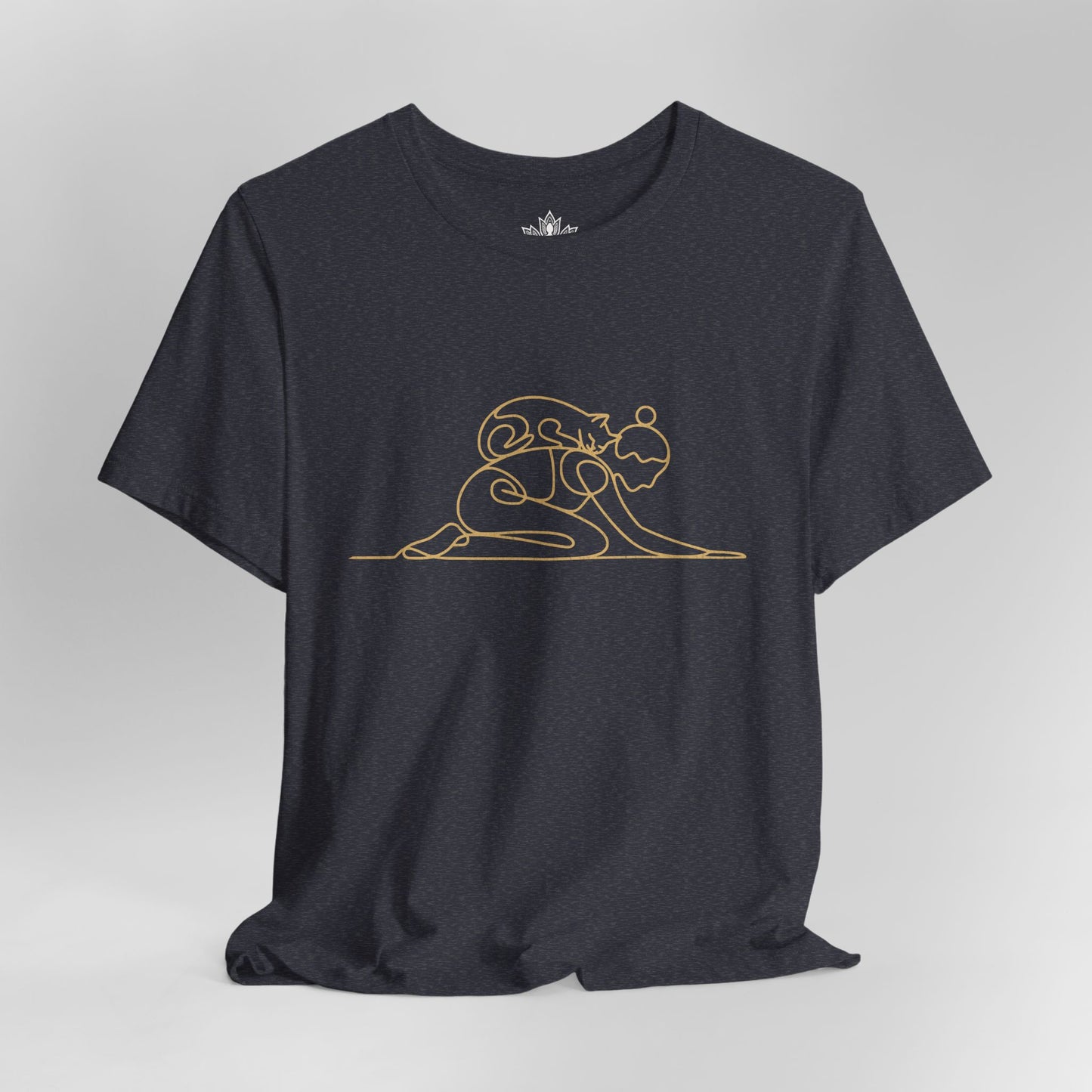 Cat on Back Yoga Pose Tee – Line Art