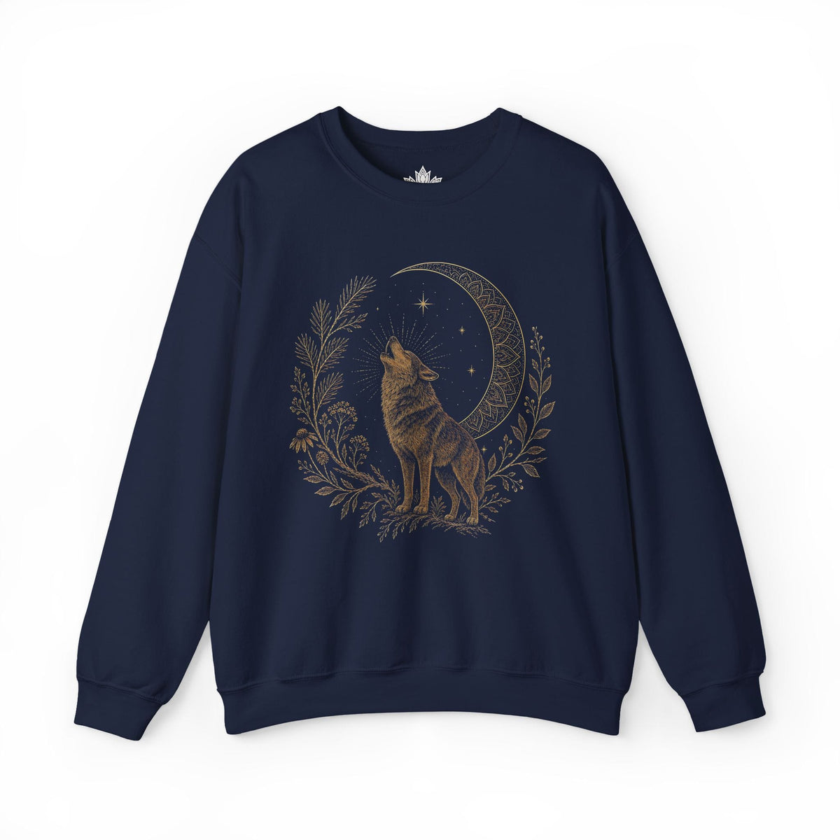 Printify Sweatshirt Wolf Song Mandala Moon Sweatshirt Wolf Song Mandala Moon Sweatshirt