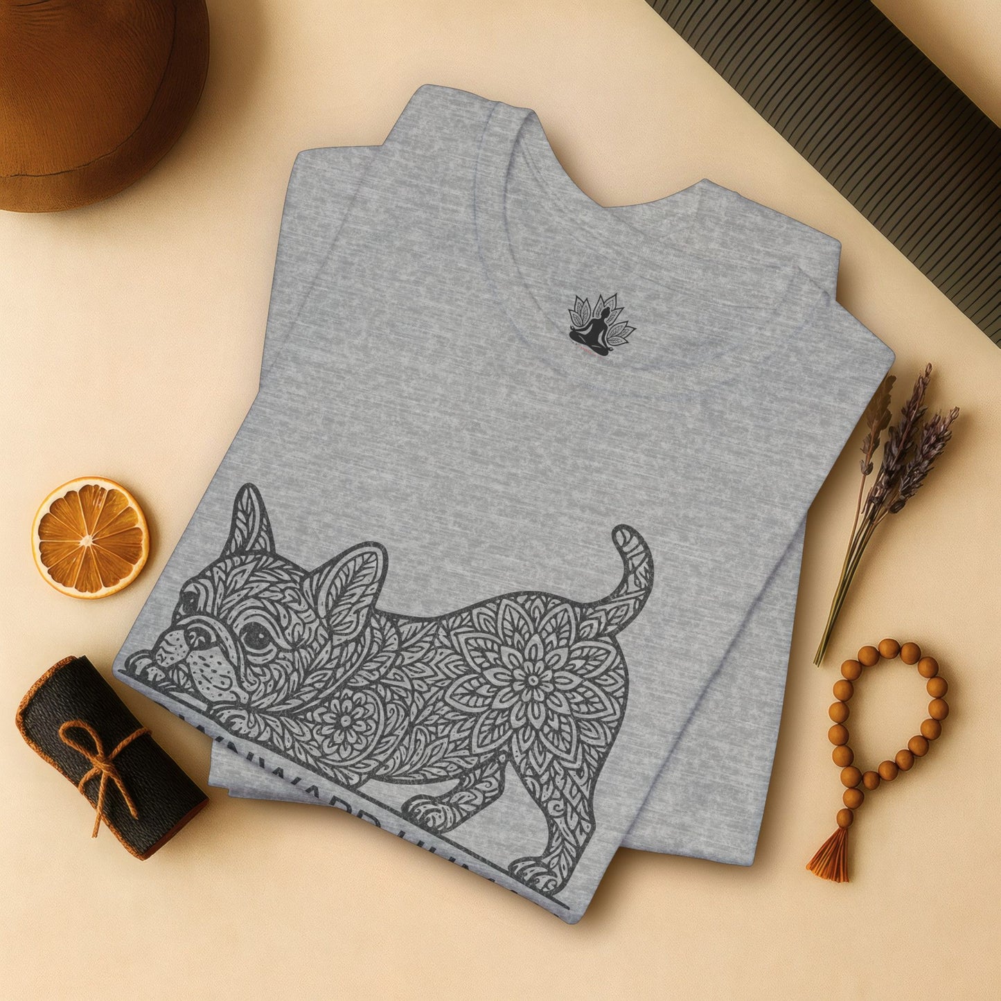 Frenchie Mandala – Downward French Bulldog Tee