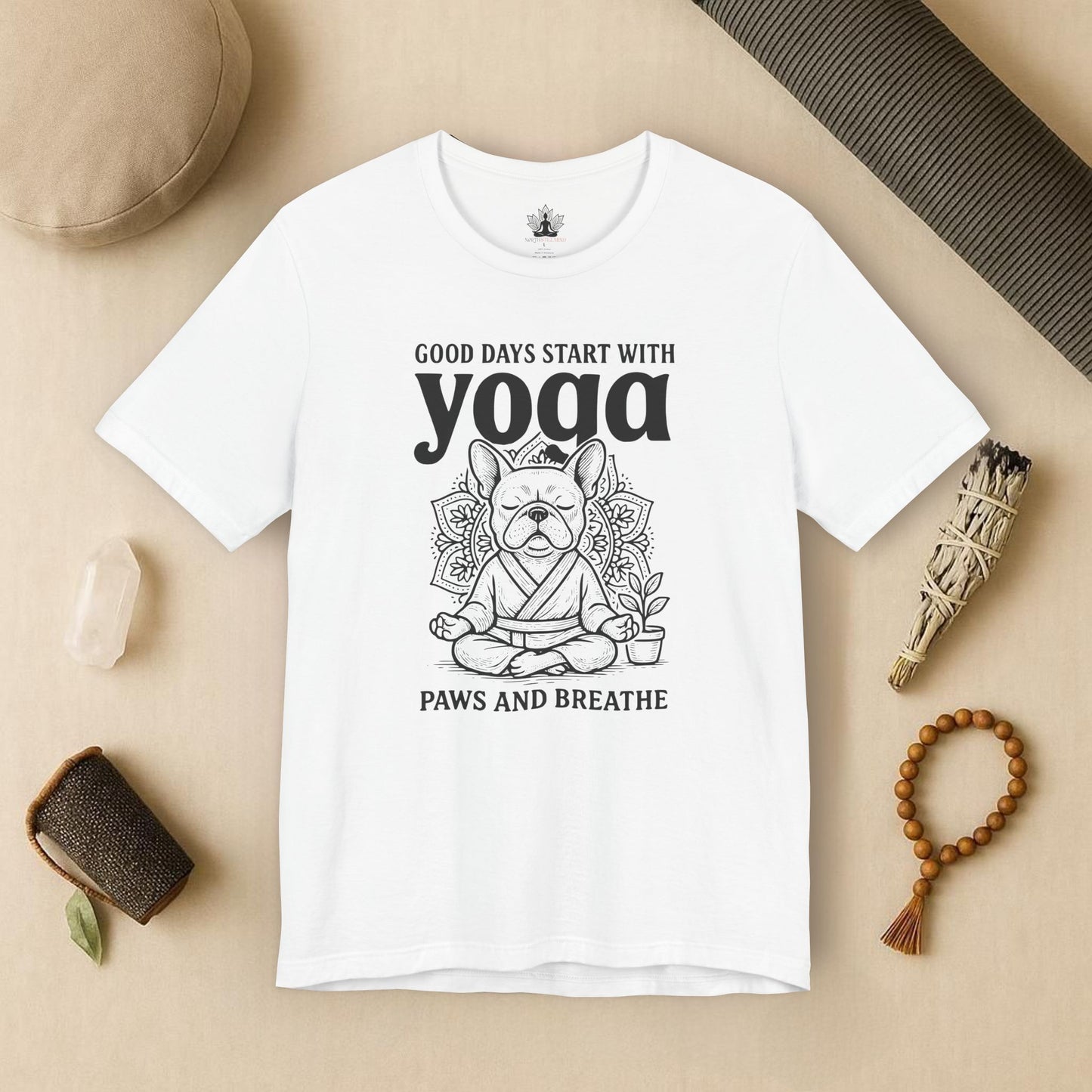 French Bulldog Yoga - Good Vibes Tee