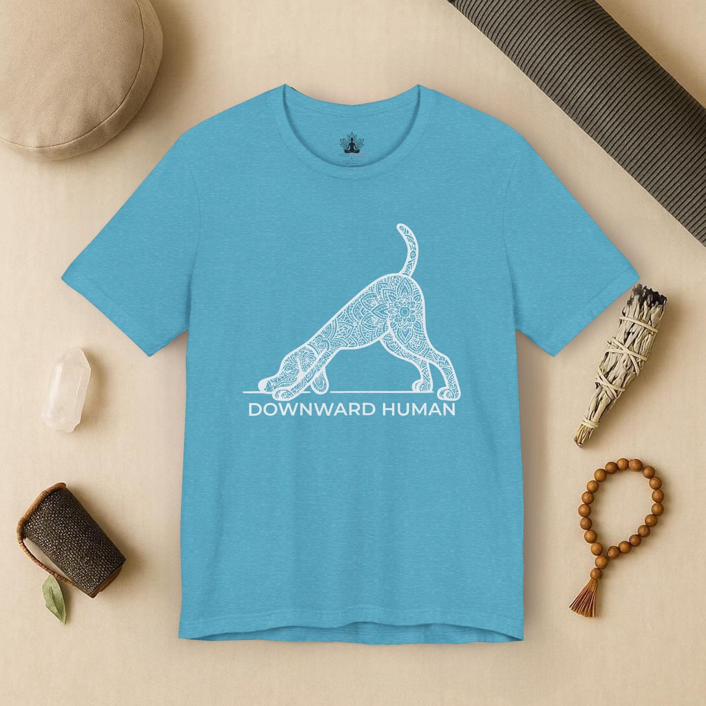 Downward Human – Mandala Dog Yoga Tee