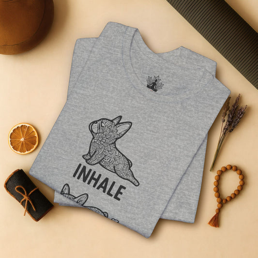 Frenchie Inhale Exhale β Funny Mandala Dog Tee
