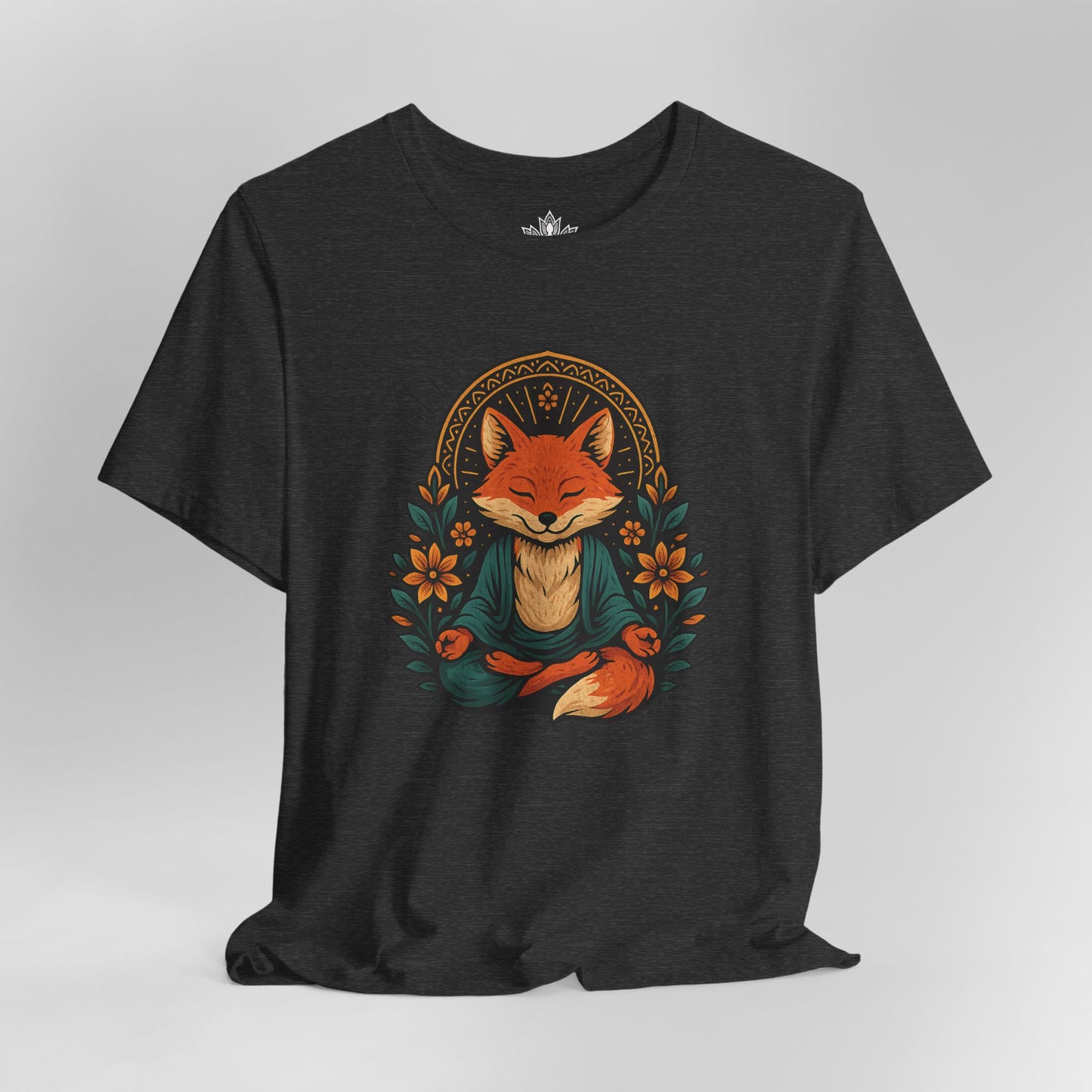 Meditating Fox - Floral Boho Tee