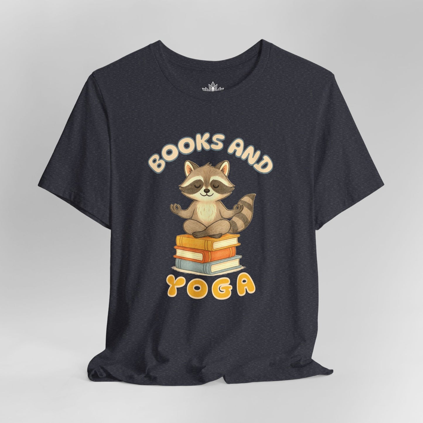 Books and Yoga – Cozy Raccoon Tee