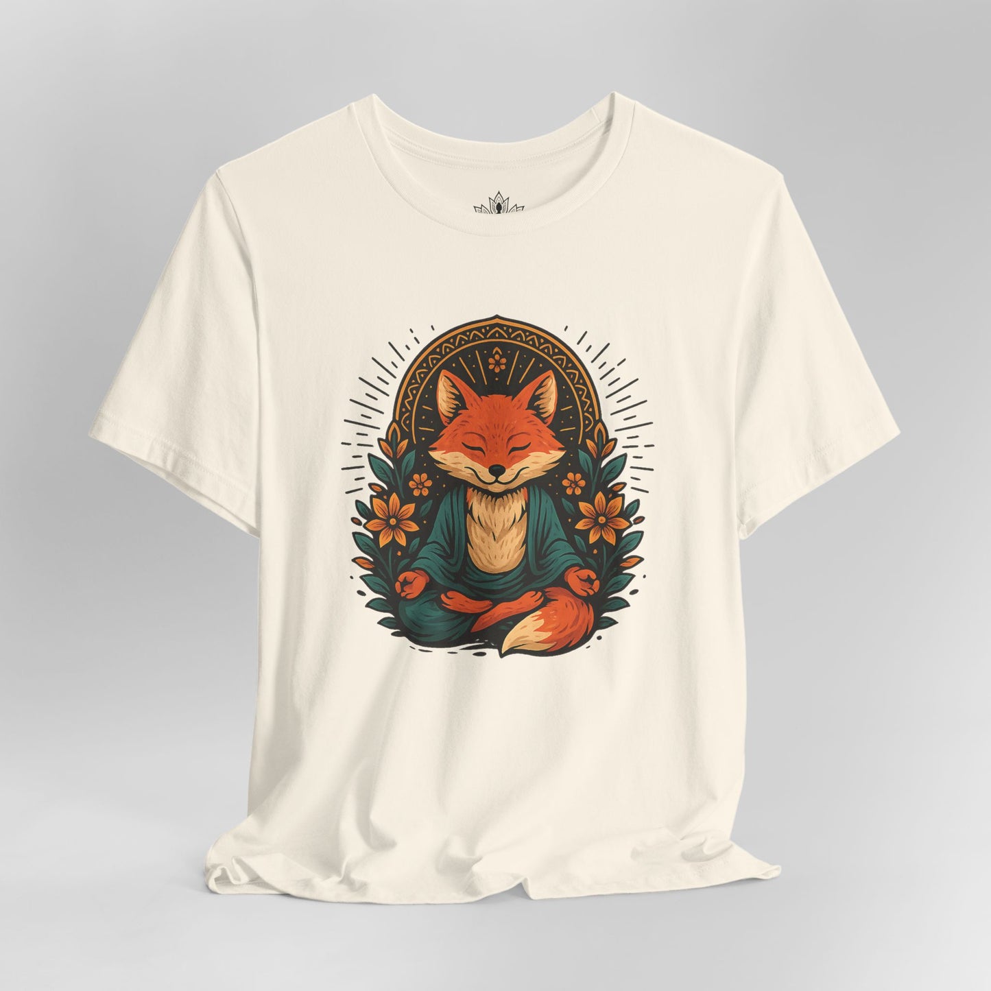 Meditating Fox - Floral Boho Tee