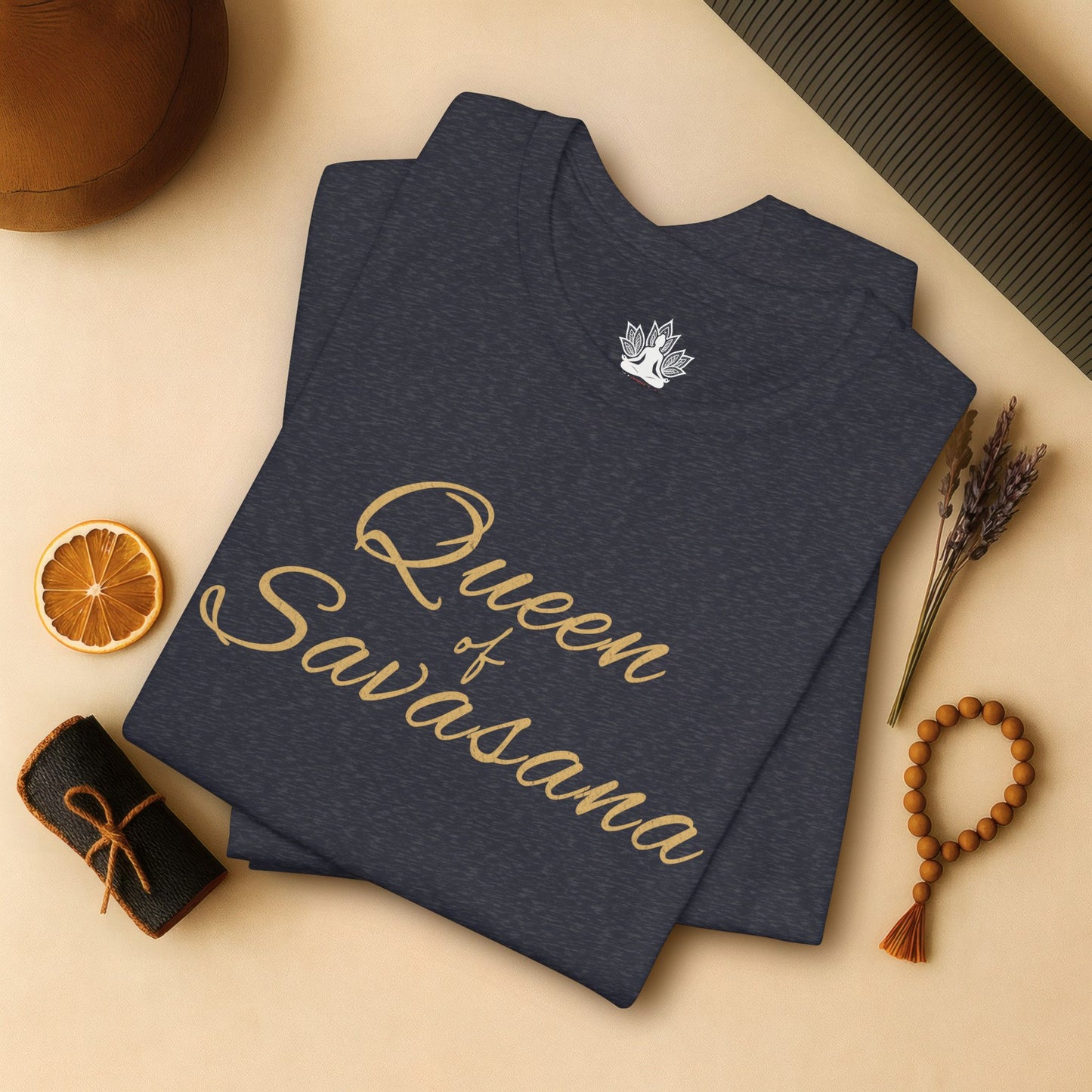 Queen of Savasana Luxe – Classic Yoga Minimalist Tee