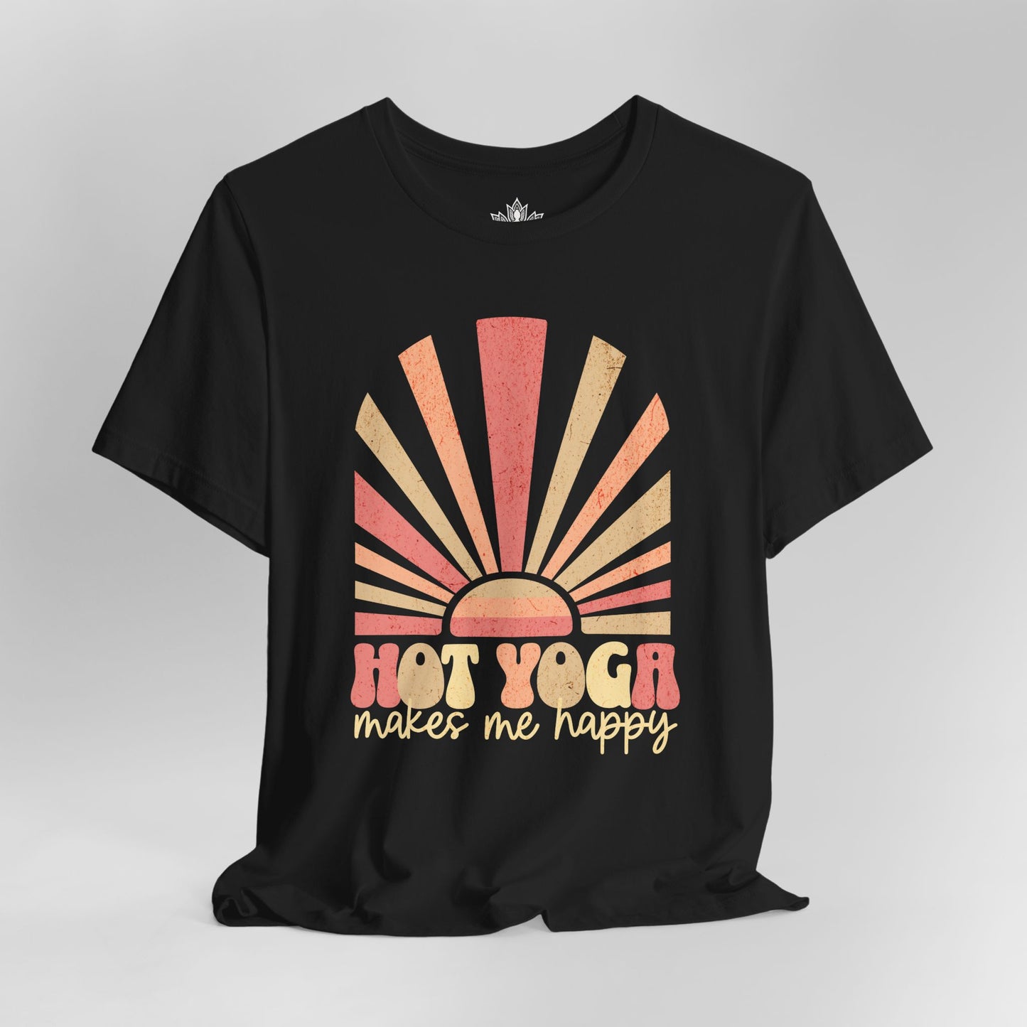 Hot Yoga Sunrise – Retro Sunset Happiness Tee