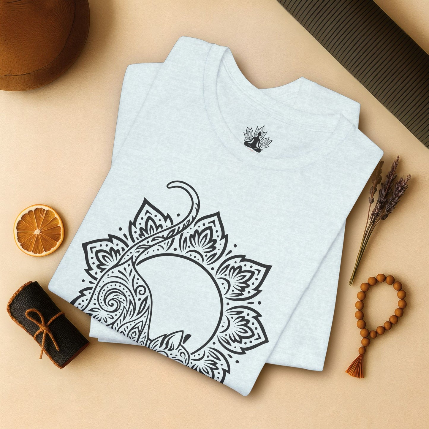 Cat & Mandala - Spiritual Boho Tee