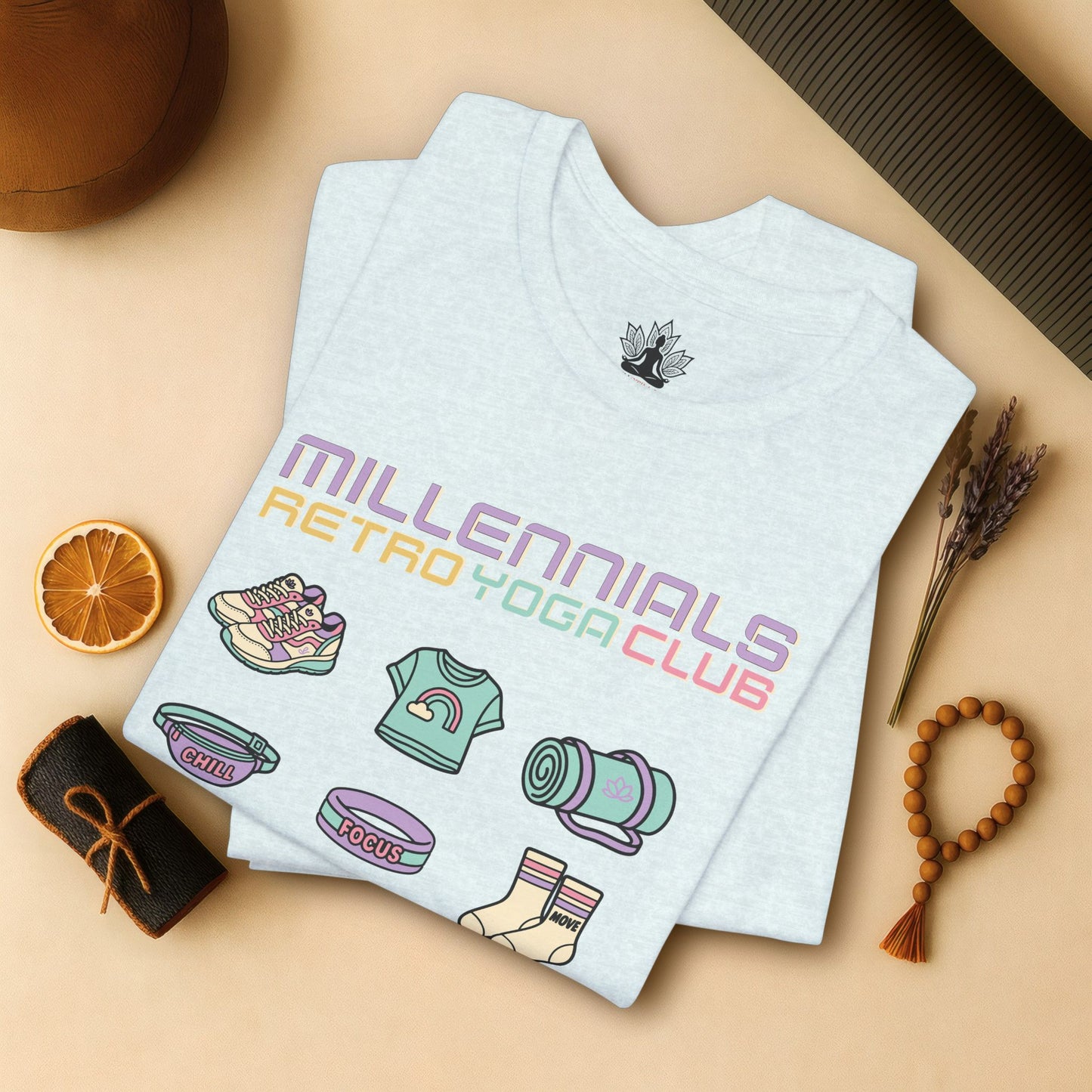 Millennials Club – Retro Yoga Essentials Tee